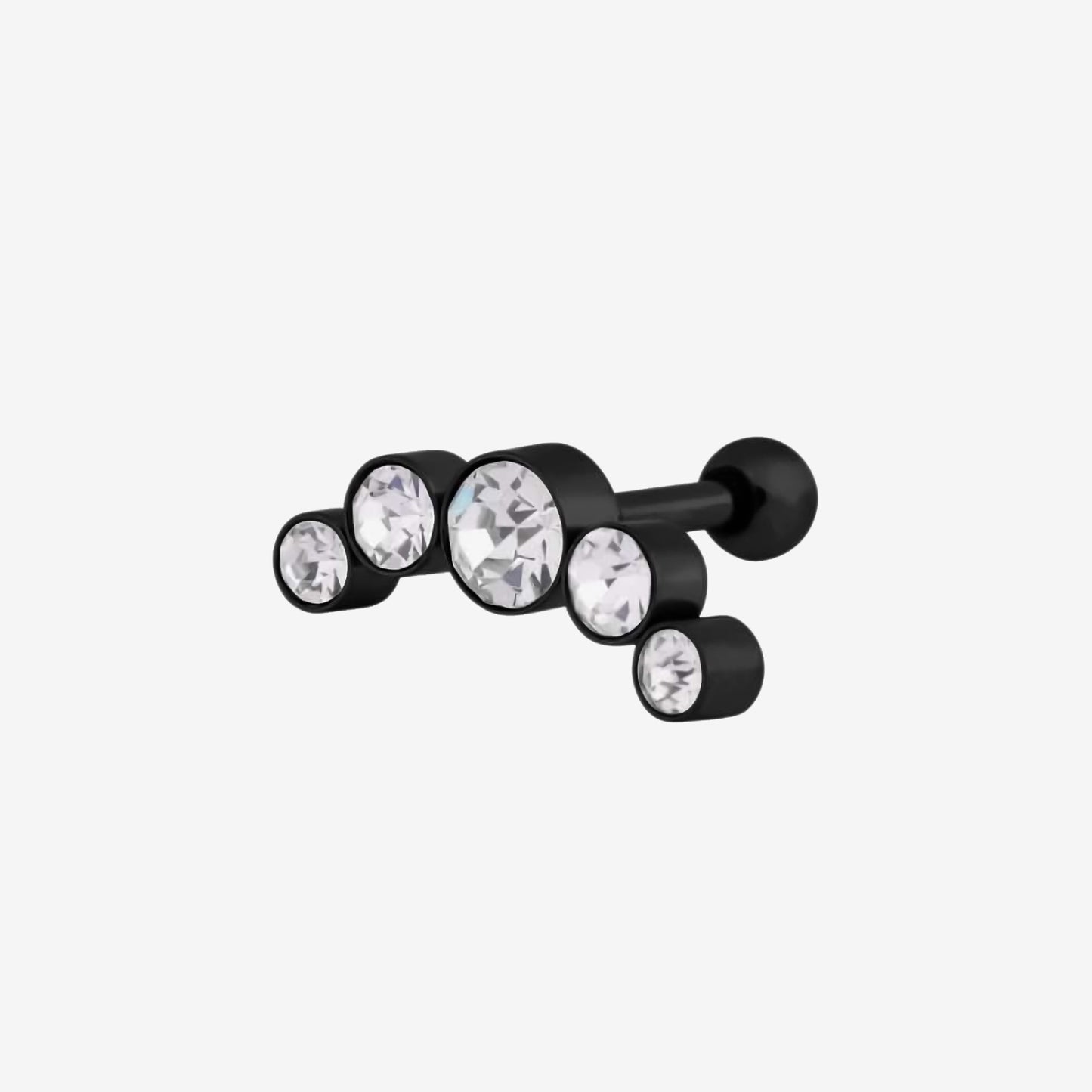 Wildcat Earbarbell 5 Crystals Surgical Steel 316L Blackline - 2052-096-002
