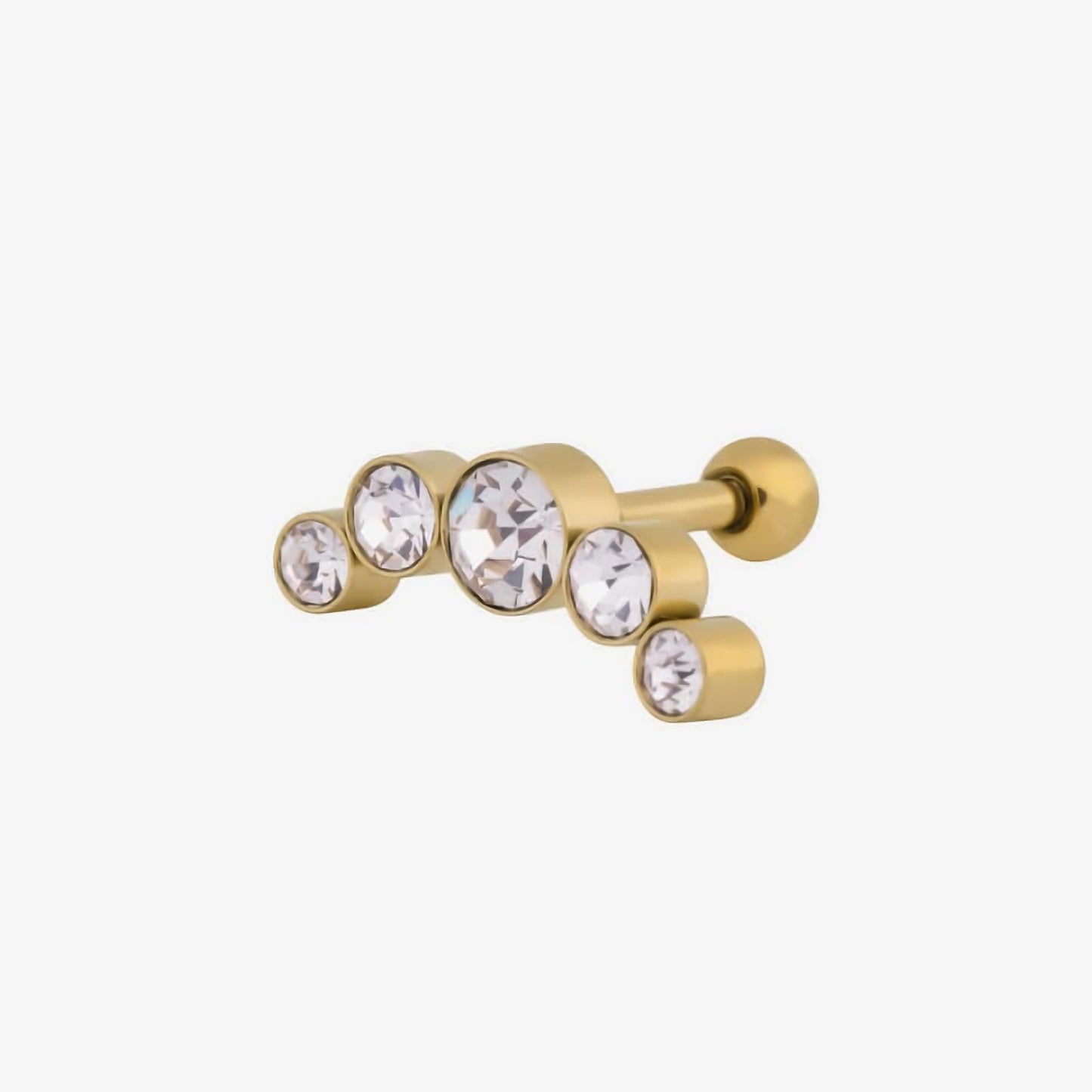 Wildcat Earbarbell 5 Crystals Surgical Steel 316L Zirconline - 2052-096-003