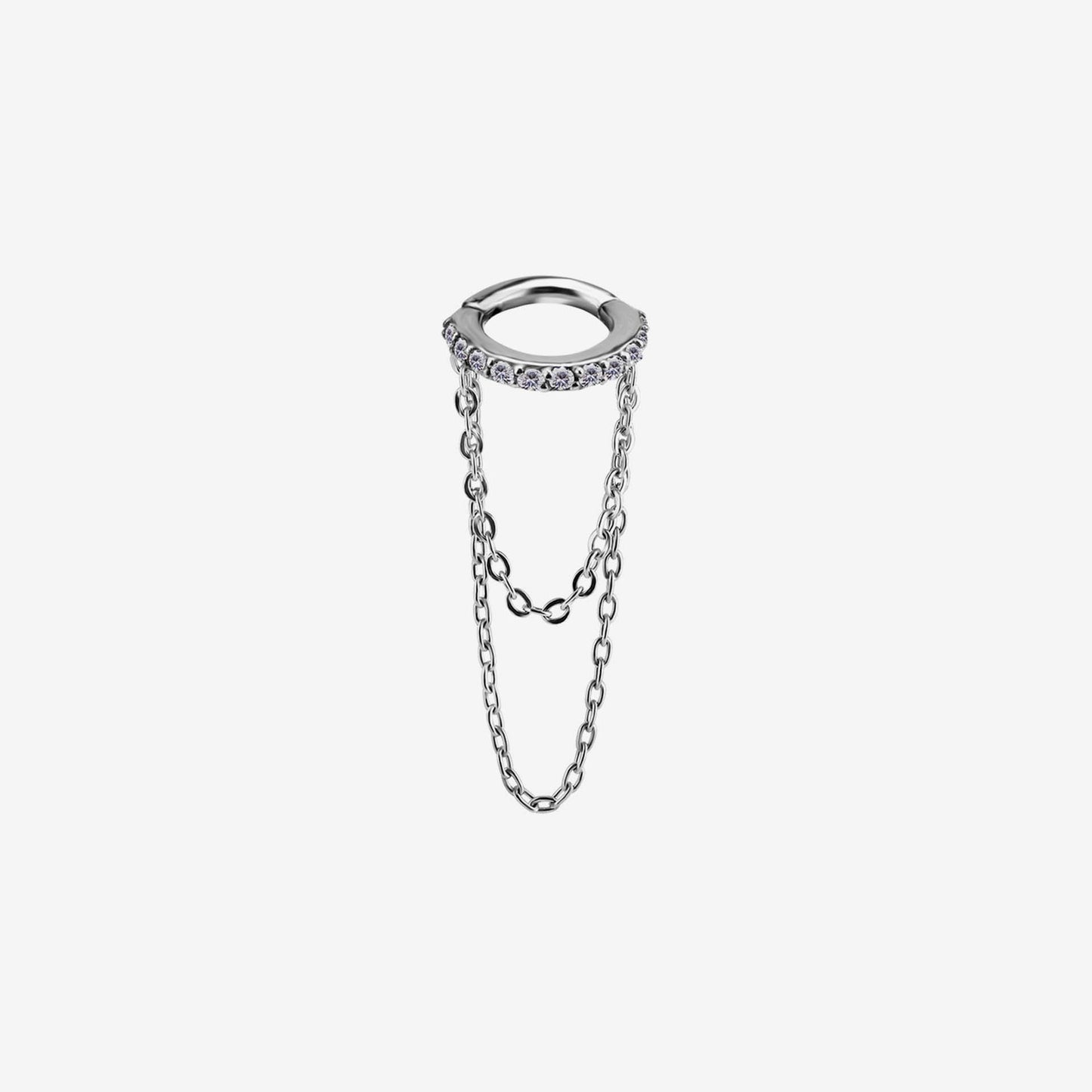 Piranha Argola Multi Crystals Chain Steel Basicline - 2053-002-021