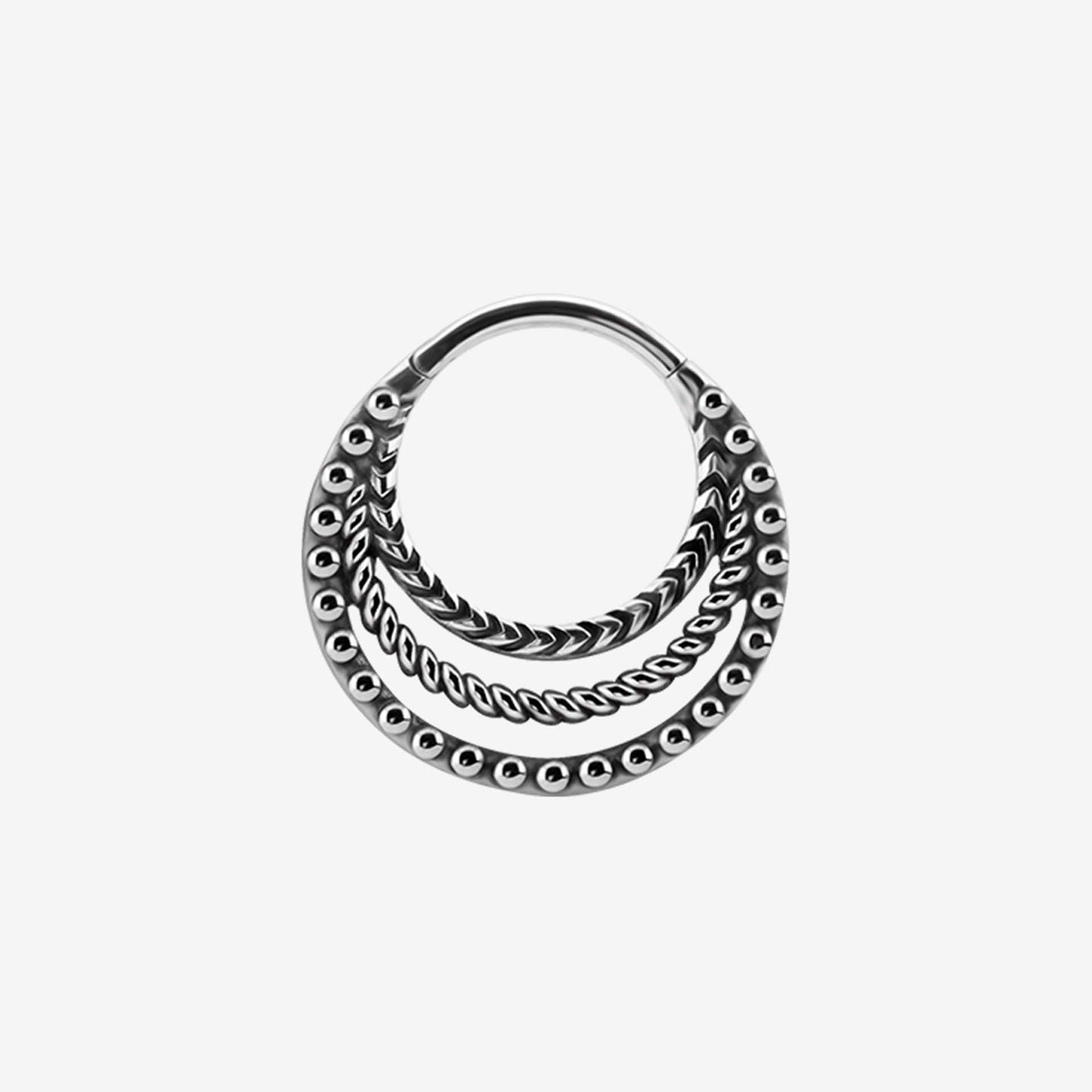 Piranha Argola Hinged Tribal 3 Bows Steel Basicline - 2053-002-027