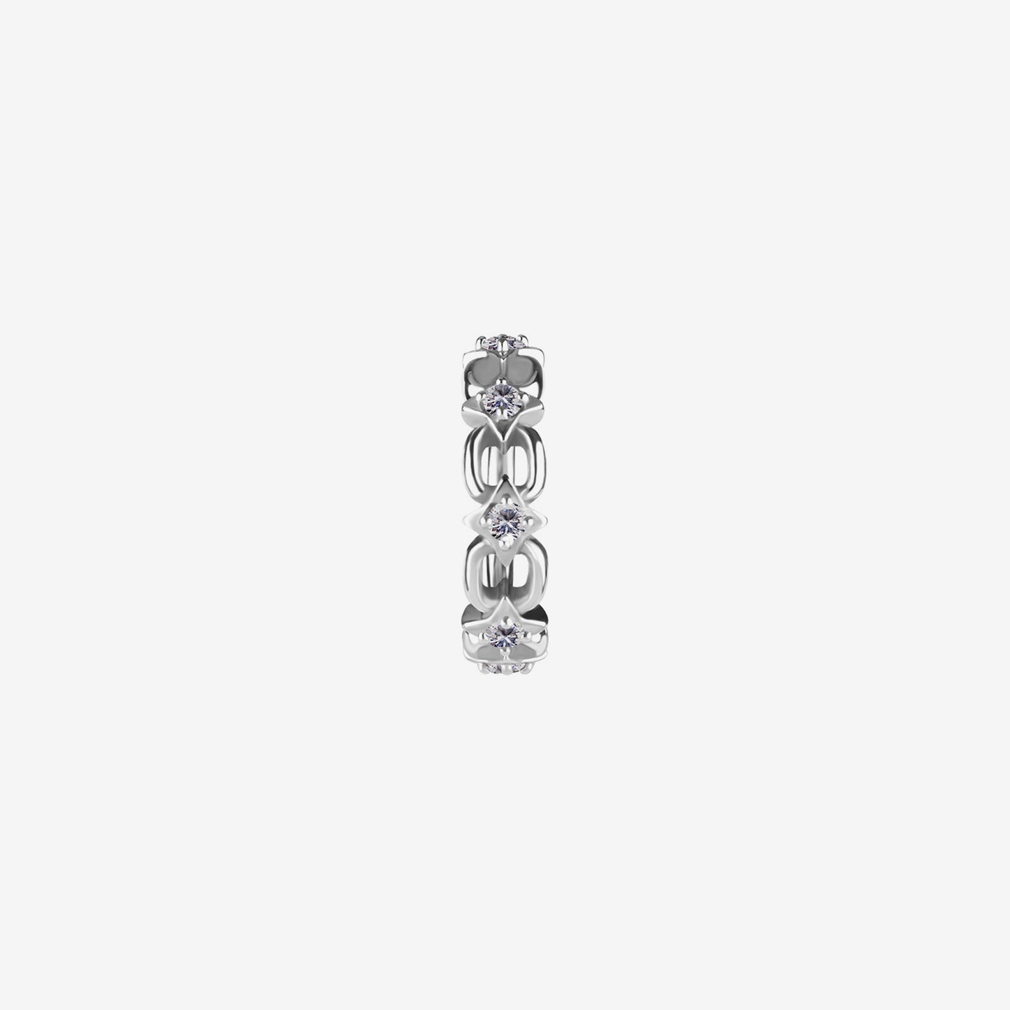 Piranha Hinged Chain Hoop Crystals Cobalt Chromium