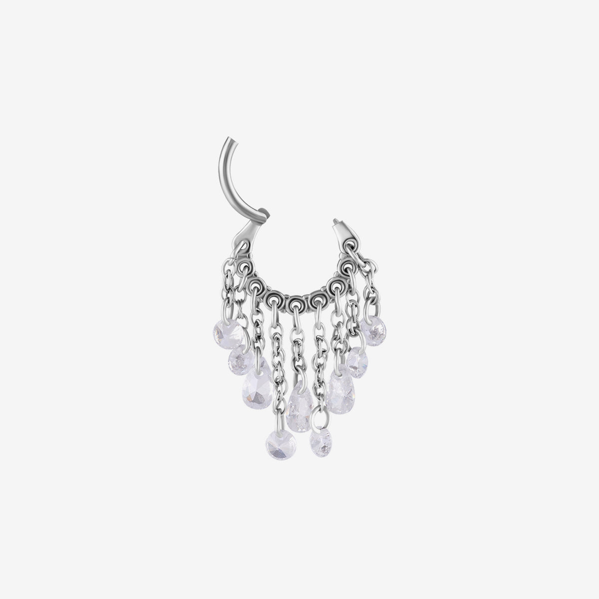 Piranha Hinged Hoop Dangling Multi-Crystal Chains Steel Basicline