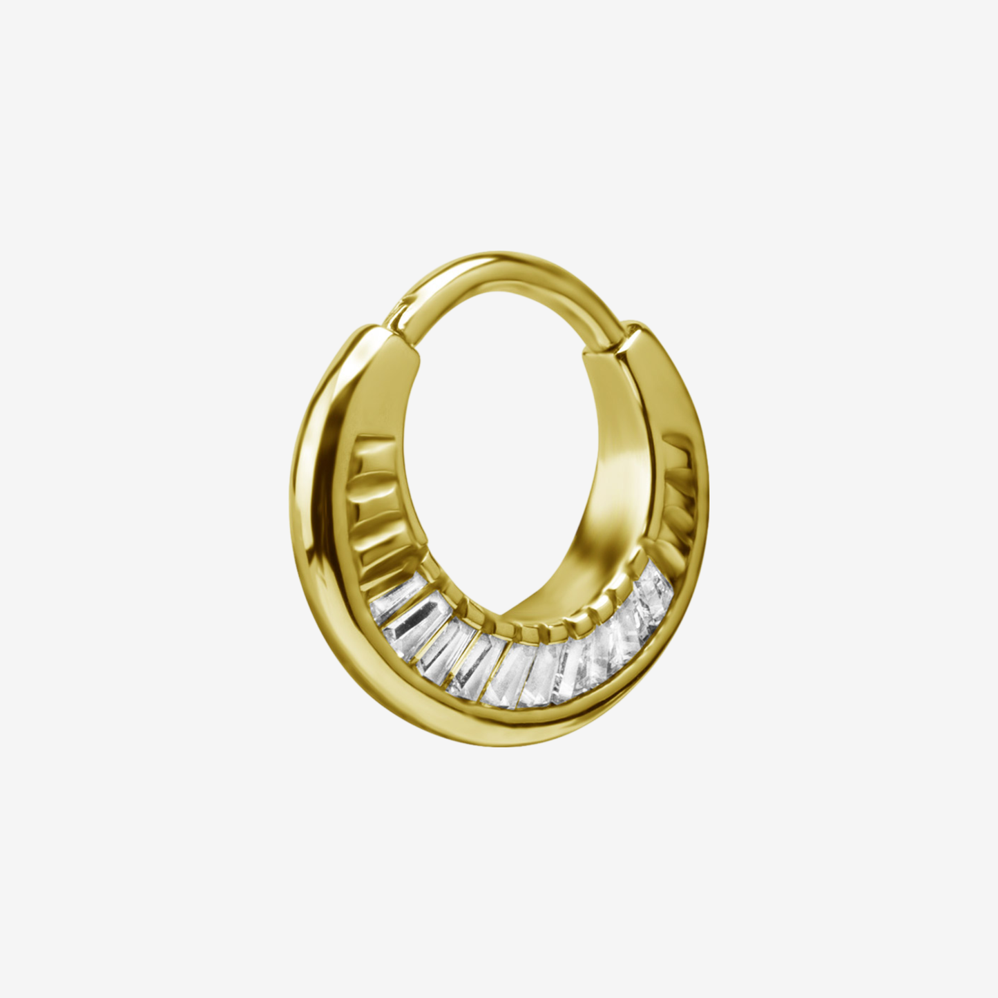 Piranha Hoop Faced Crystals Hoop (Paire) Steel Zirconline