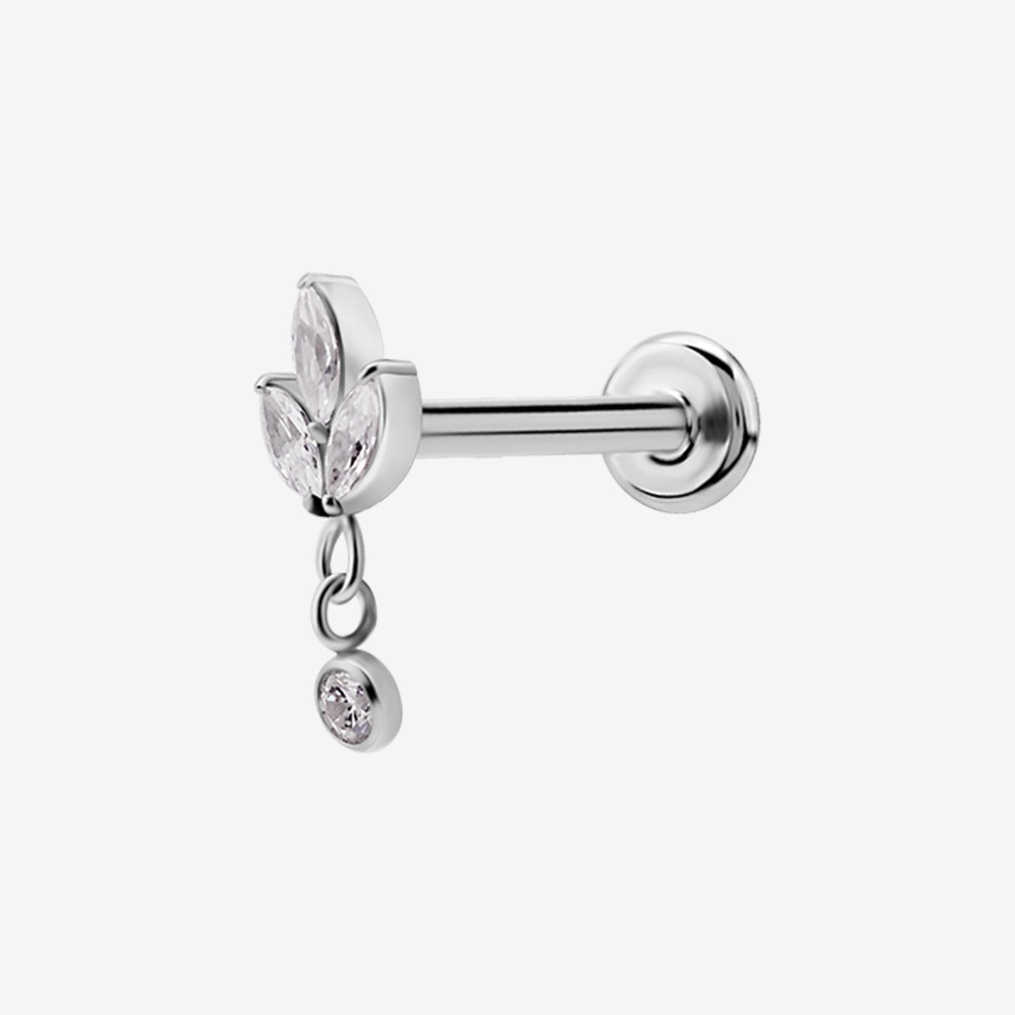 Piranha Labret Platan Crystal Steel Basicline - 2055-003-021