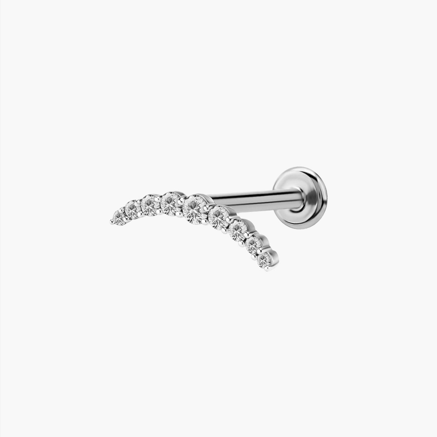 Piranha Labret Bow 9 Crystals Steel Basicline - 2055-003-031