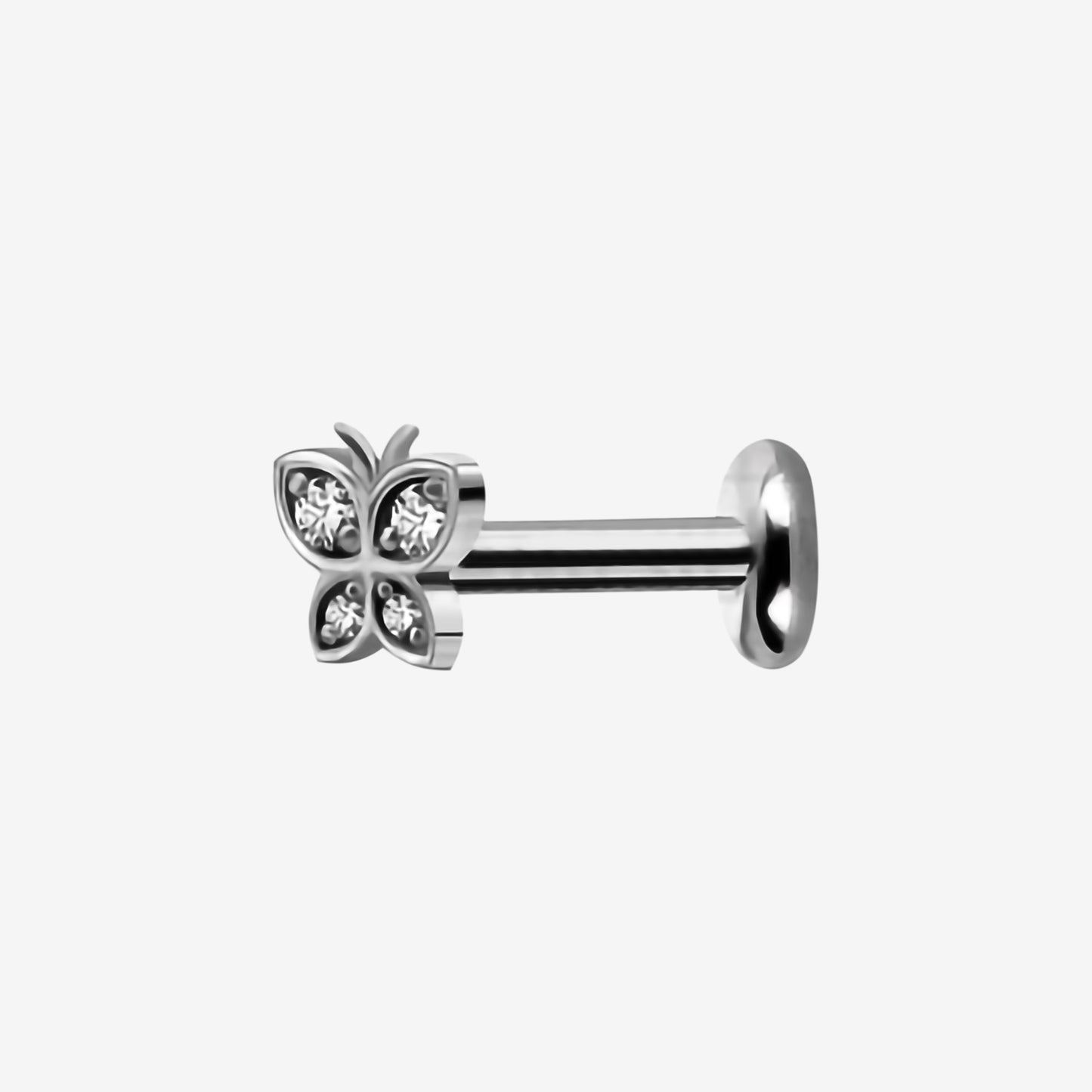 Piranha - Labret Butterfly Jewelled Steel Basicline - 2055-003-042
