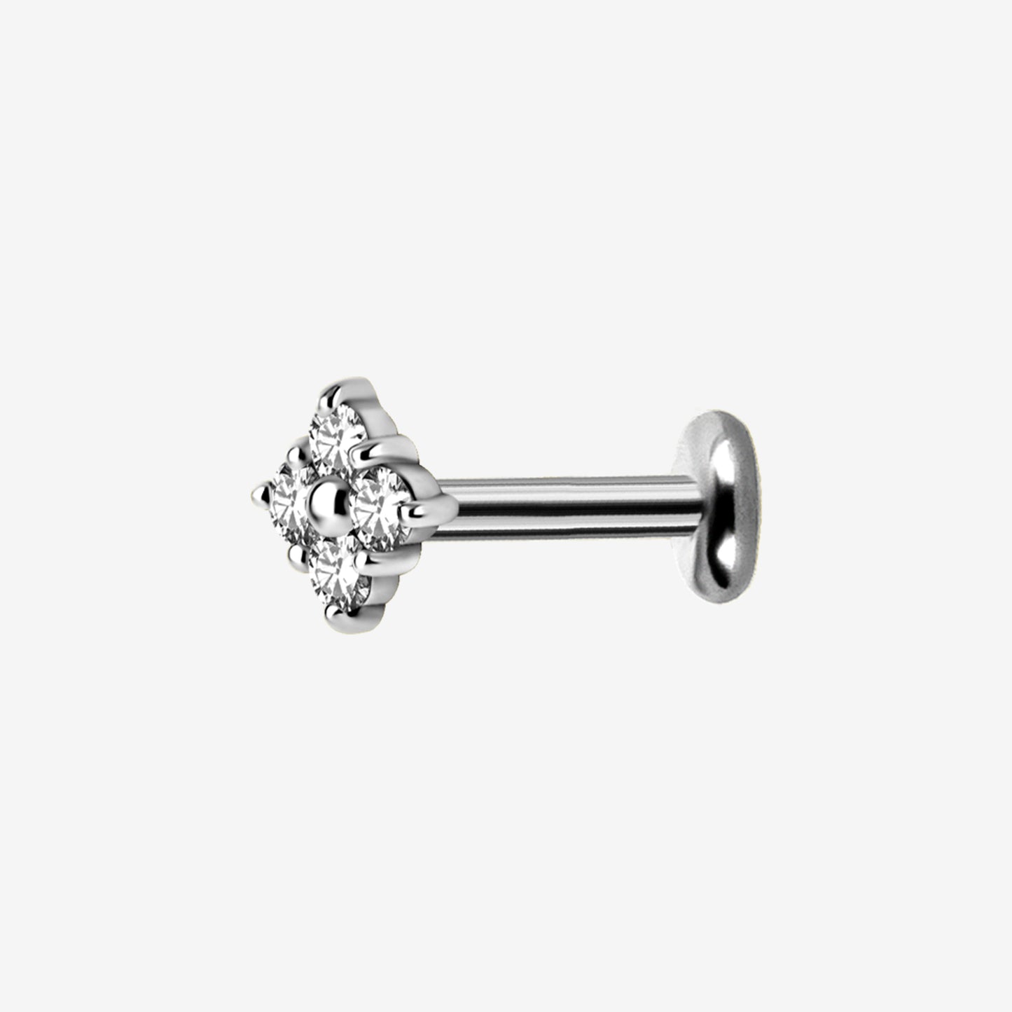 Piranha Labret Square Jewelled Steel Basicline