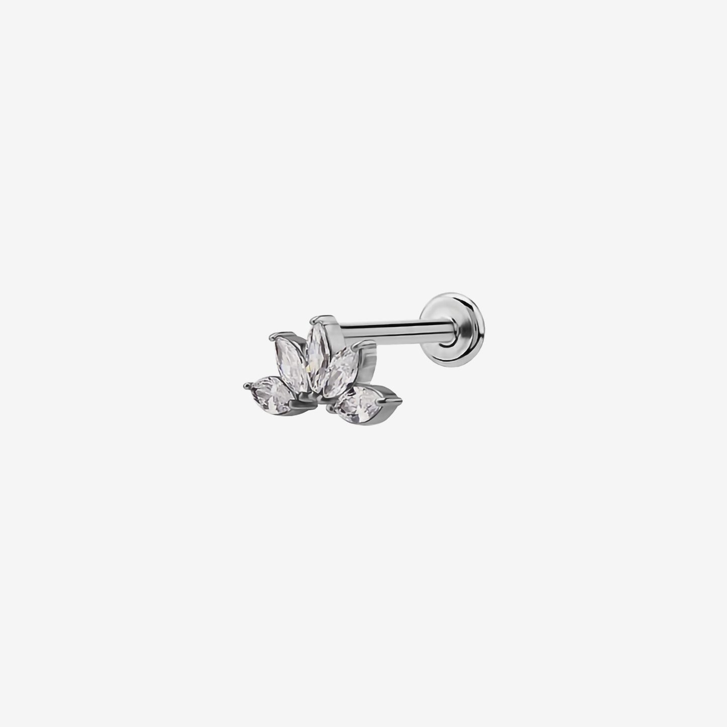 Piranha Labret 5 Leaves Crystal Steel Basicline