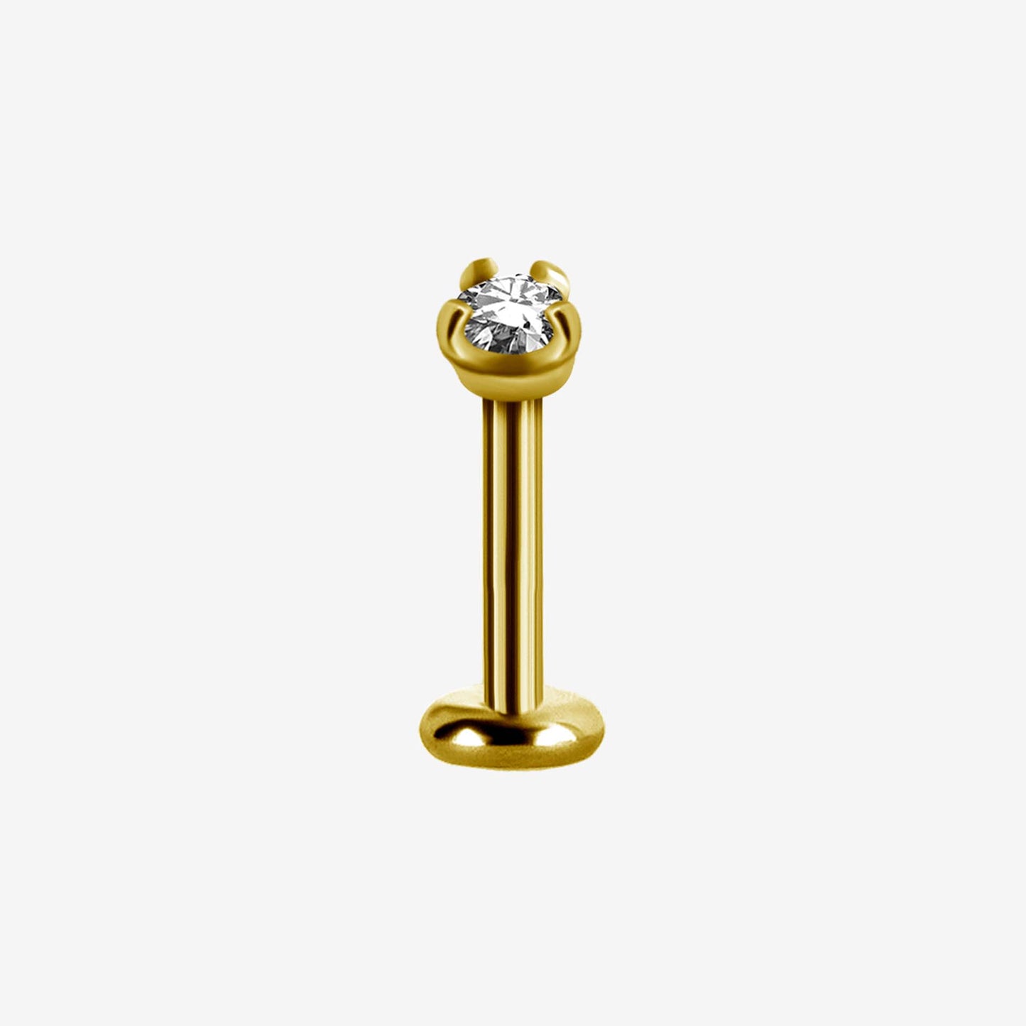 Piranha Labret avec Cristal Rond Zirconline en Acier