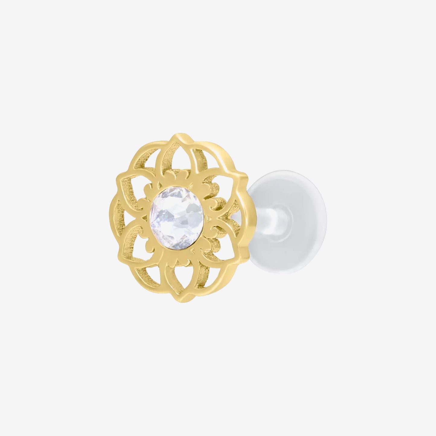 Wildcat Labret Mandala Flower Push-Fit Bioplast Gold - 2055-201-001