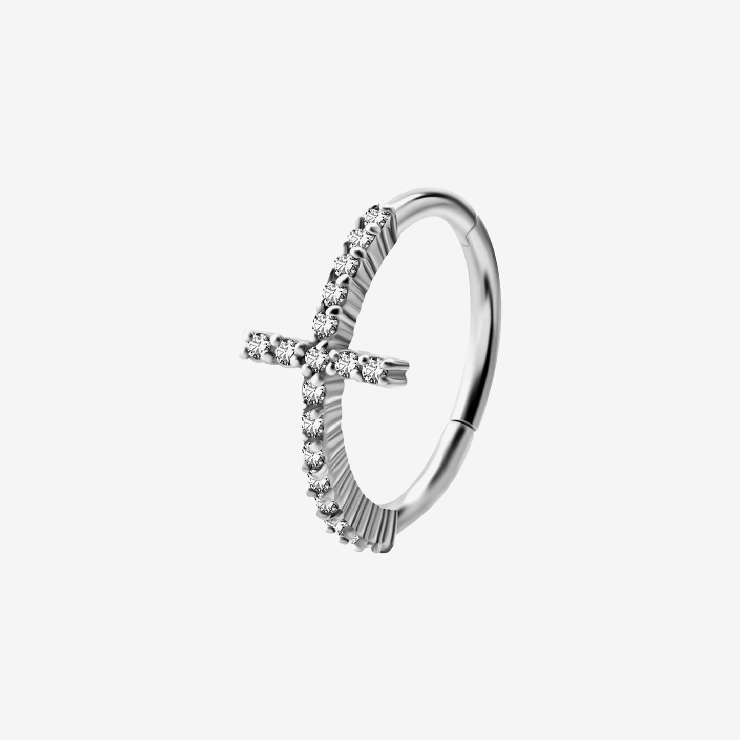 Wildcat Hoop Jewelled Cross Surgical Steel 316L Basicline - 2059-125-001
