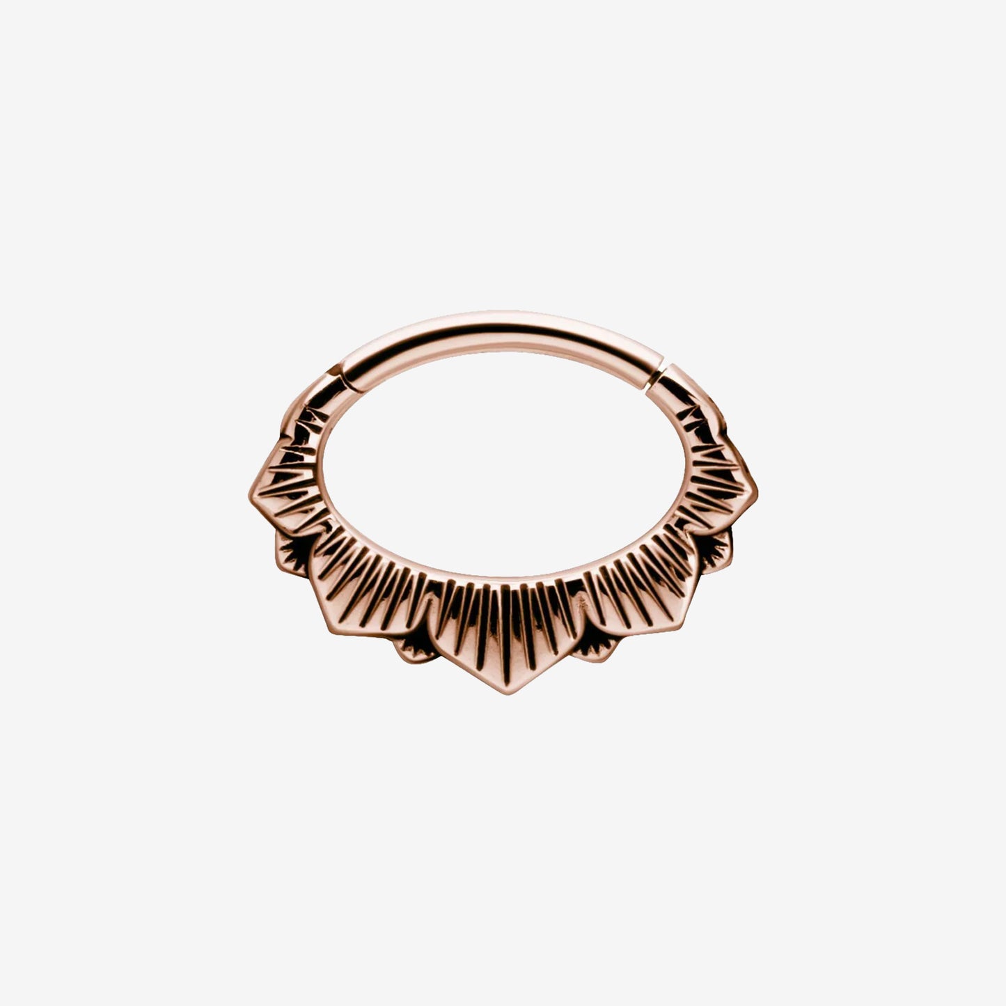 Wildcat Hoop Floral Hinged Clicker Surgical Steel 316L Roseline - 2059-127-003