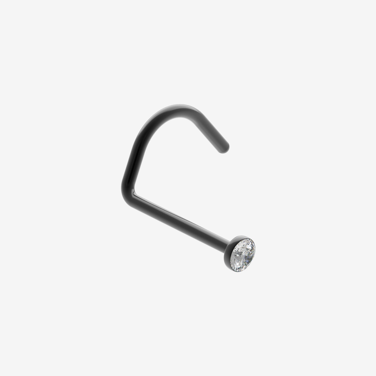 Piranha Nose Titanium Black with Stone