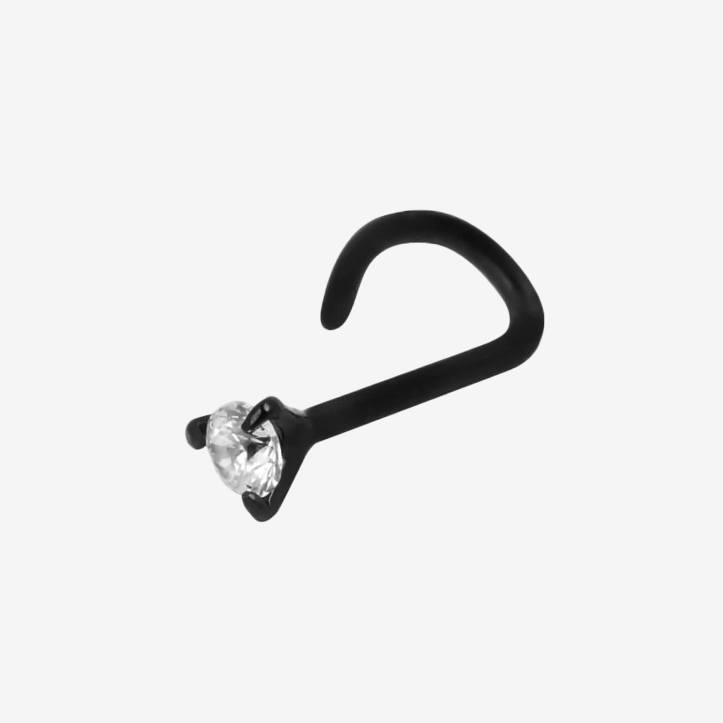 Wildcat Nose Curved Surgical Steel 316L Blackline with Stone - 2061-061-030