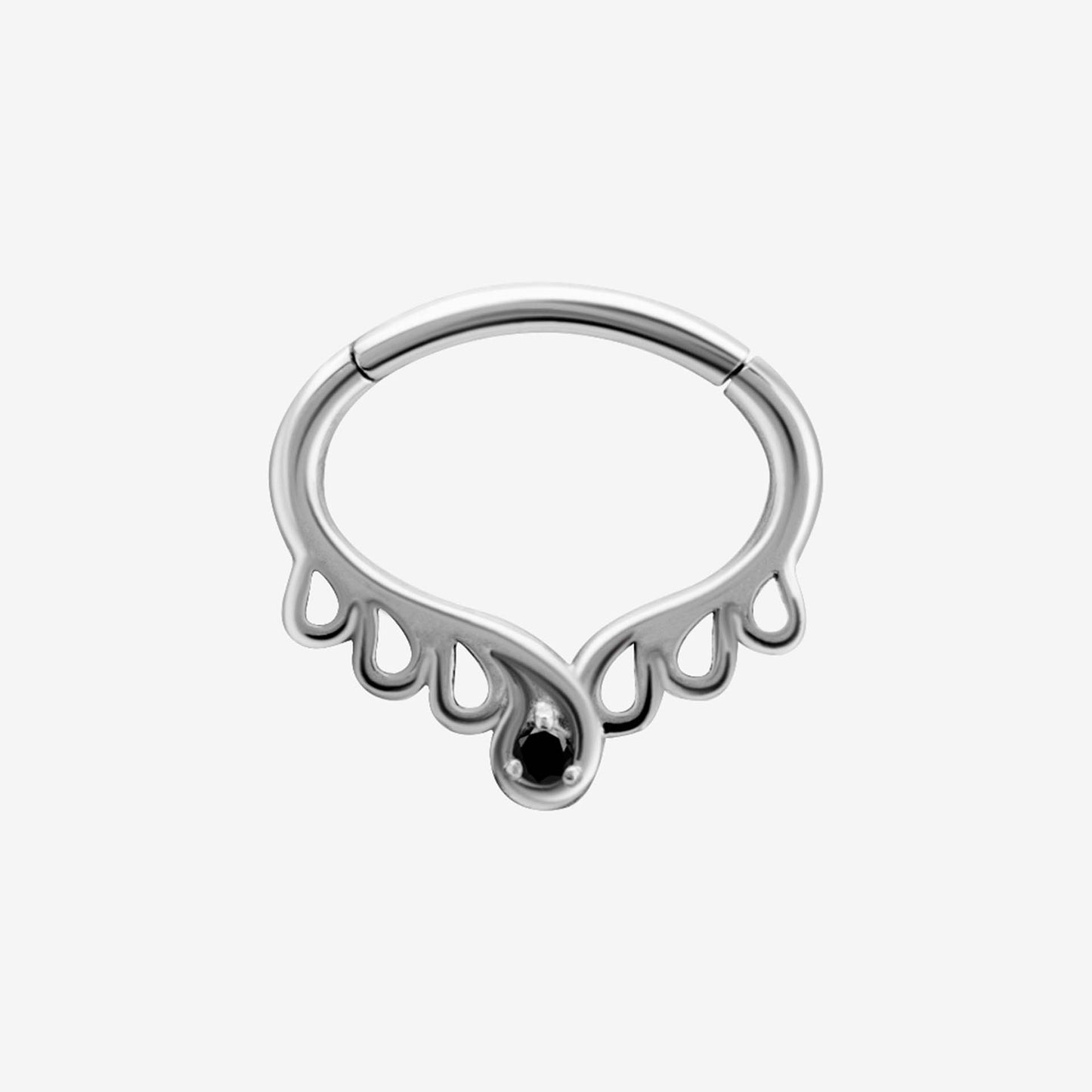 Piranha Septum Hinged Center Crystal Surgical Steel 316L Basicline - 2062-001-151