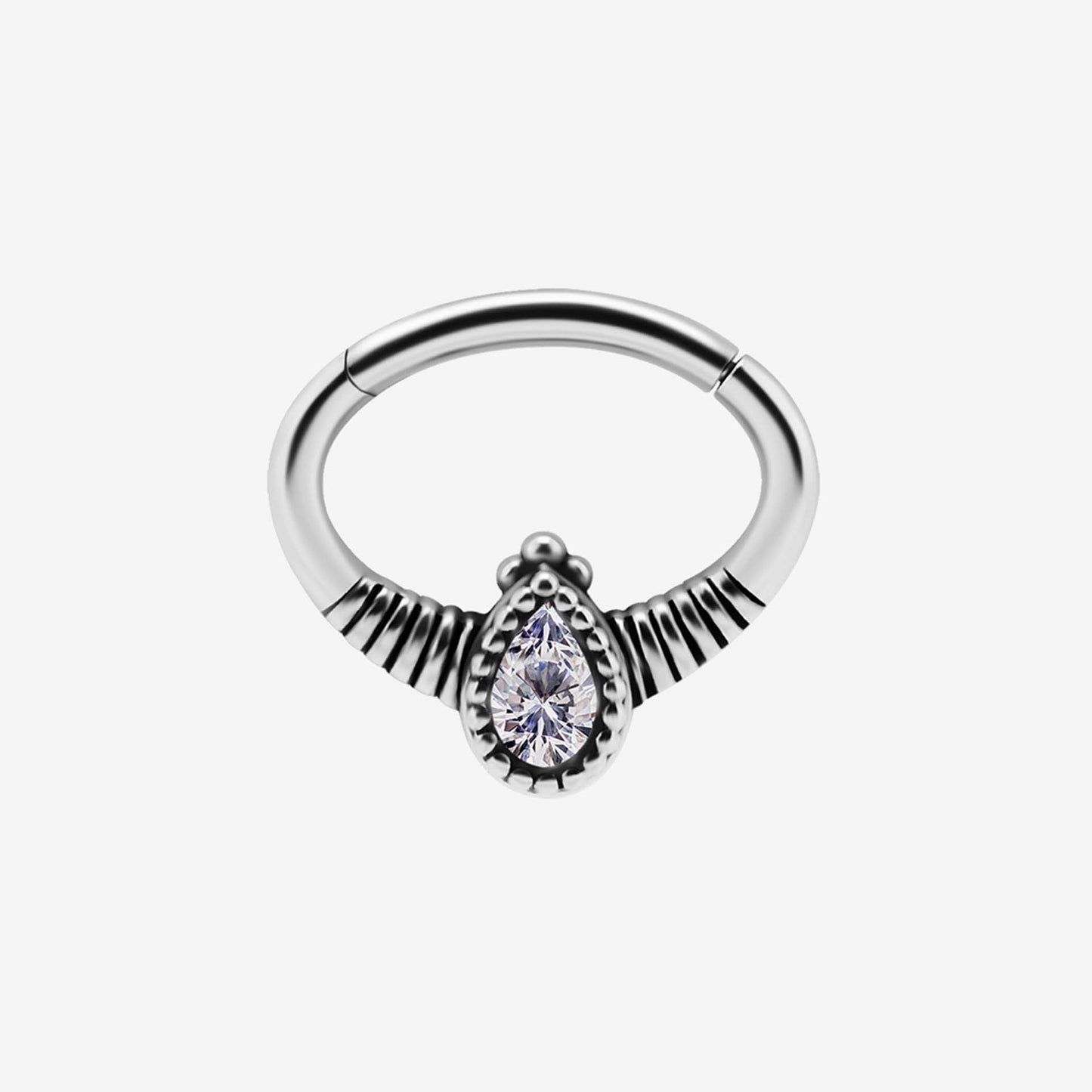 Piranha Septum Hinged Drop Crystal Surgical Steel 316L Basicline - 2062-001-152