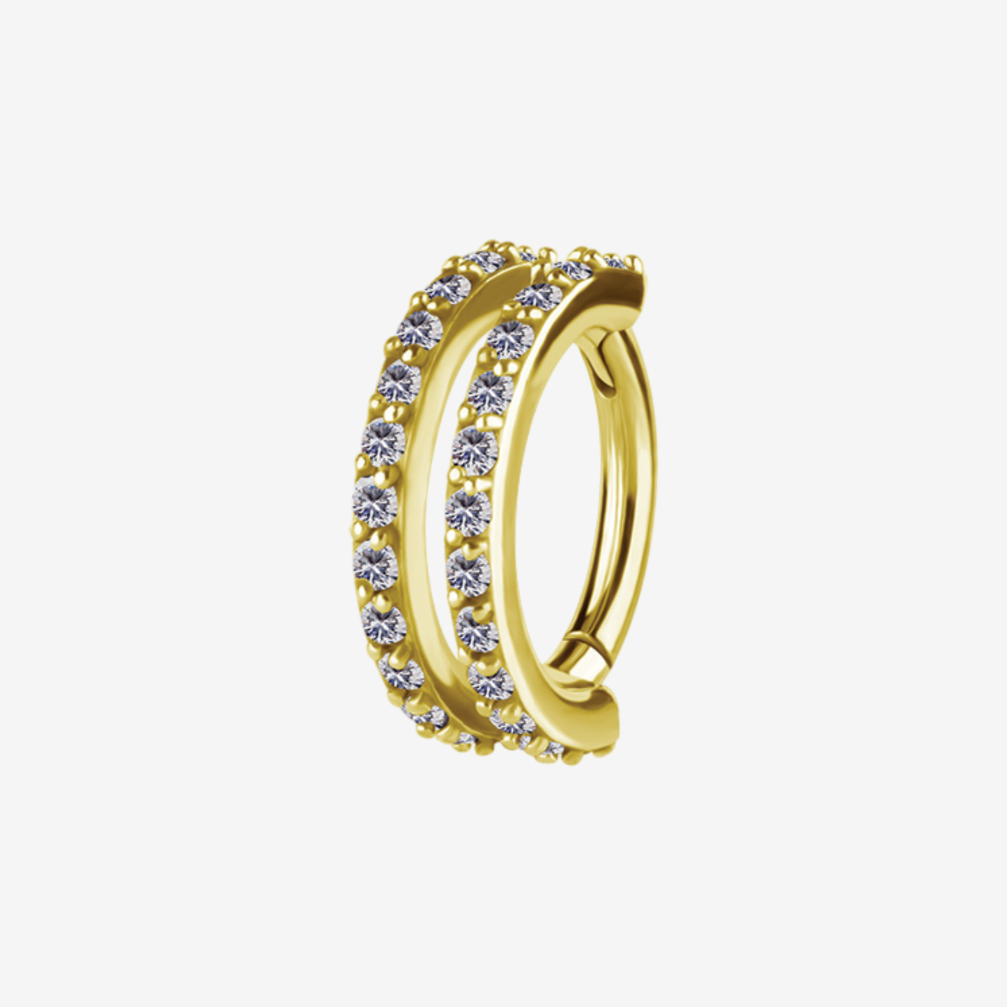 Piercing Argola Hinged Rook Double Side Jewelled Zirconline Cobalt Chromium