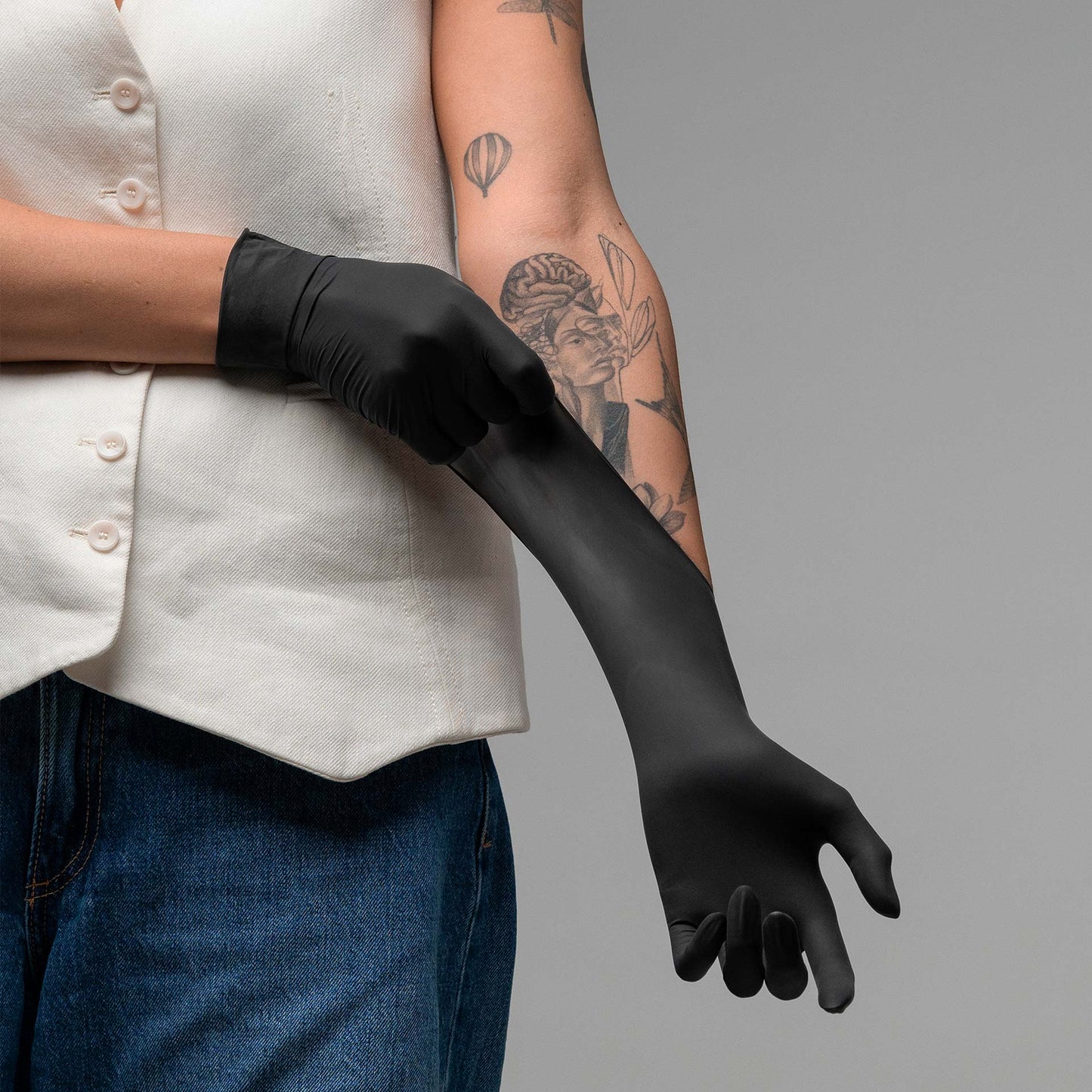 Piranha Latex Disposable Gloves Black
