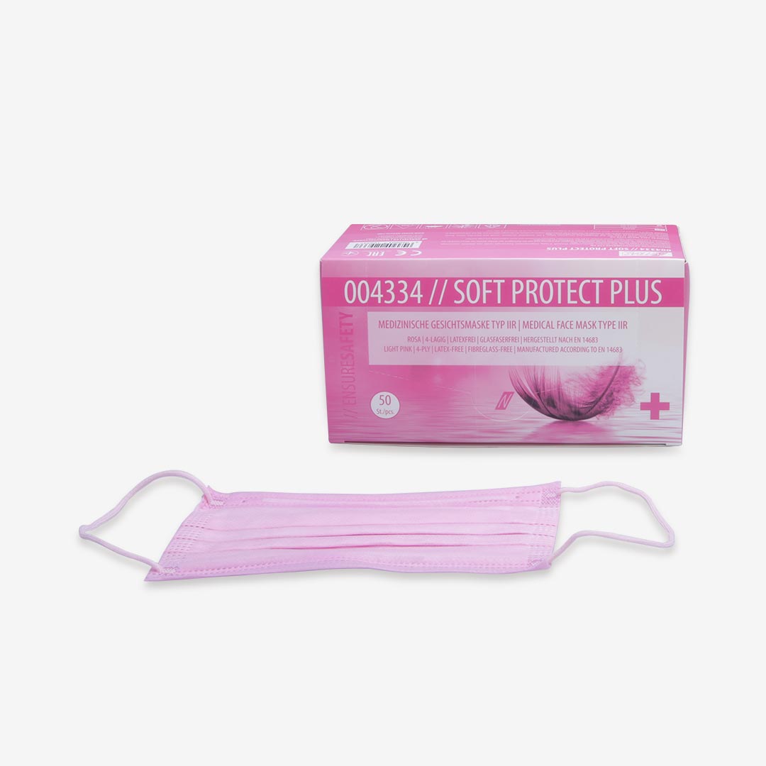 Disposable Mask Protect Plus Type IIR Soft Pink - 4057-042-004