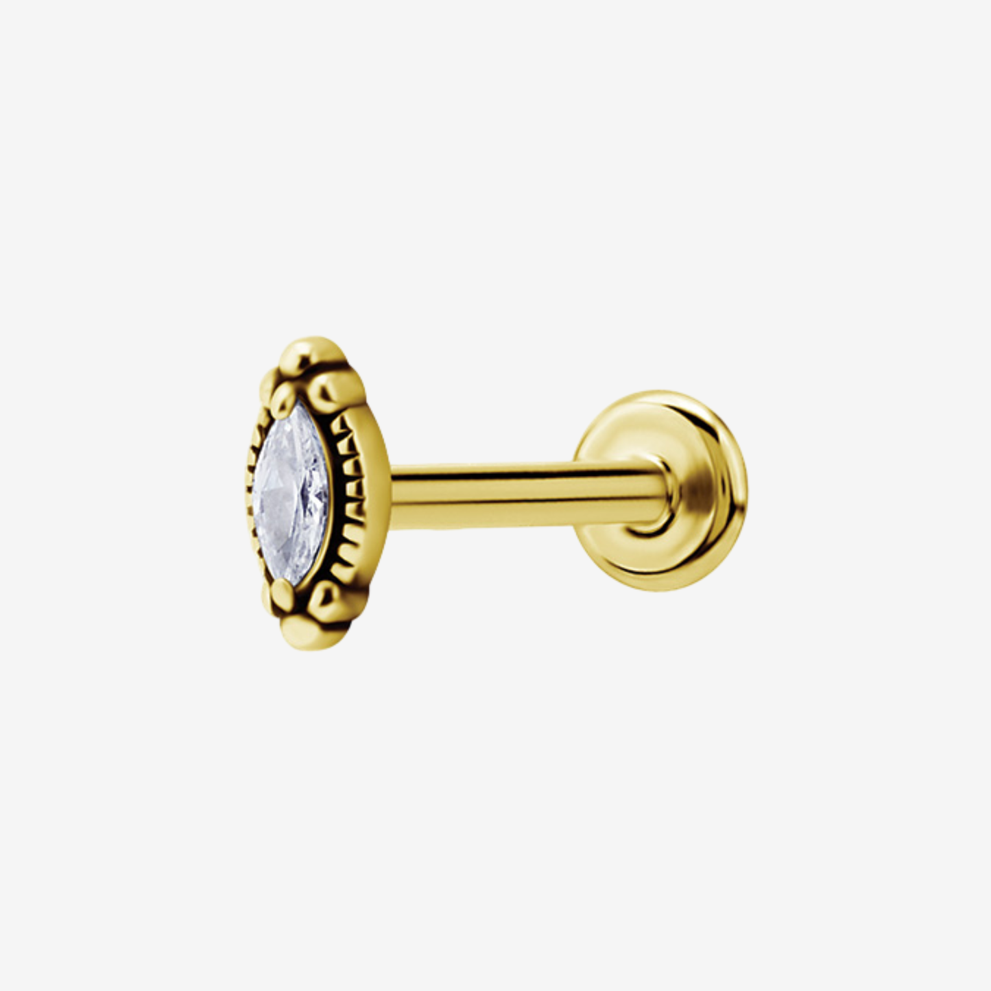 Piranha Labret Oval Crystal Acero Zirconline