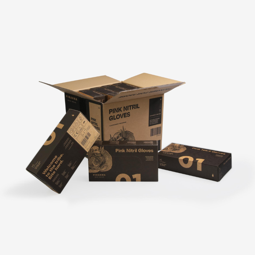 Piranha Soft Disposable Nitrile Gloves Pink
