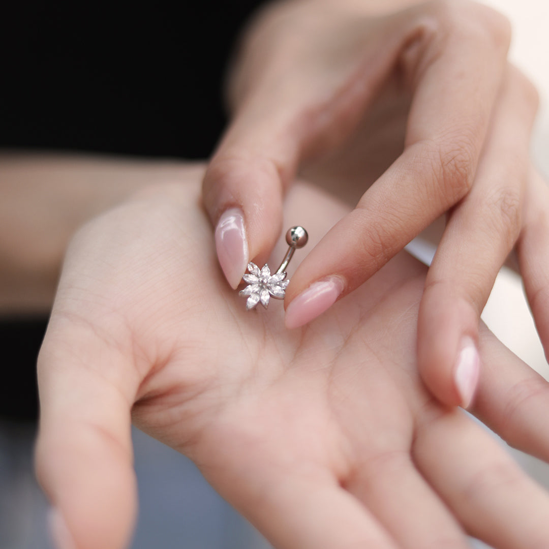 Piranha Banana Crystal Marquise Surgical Steel 316L Basicline