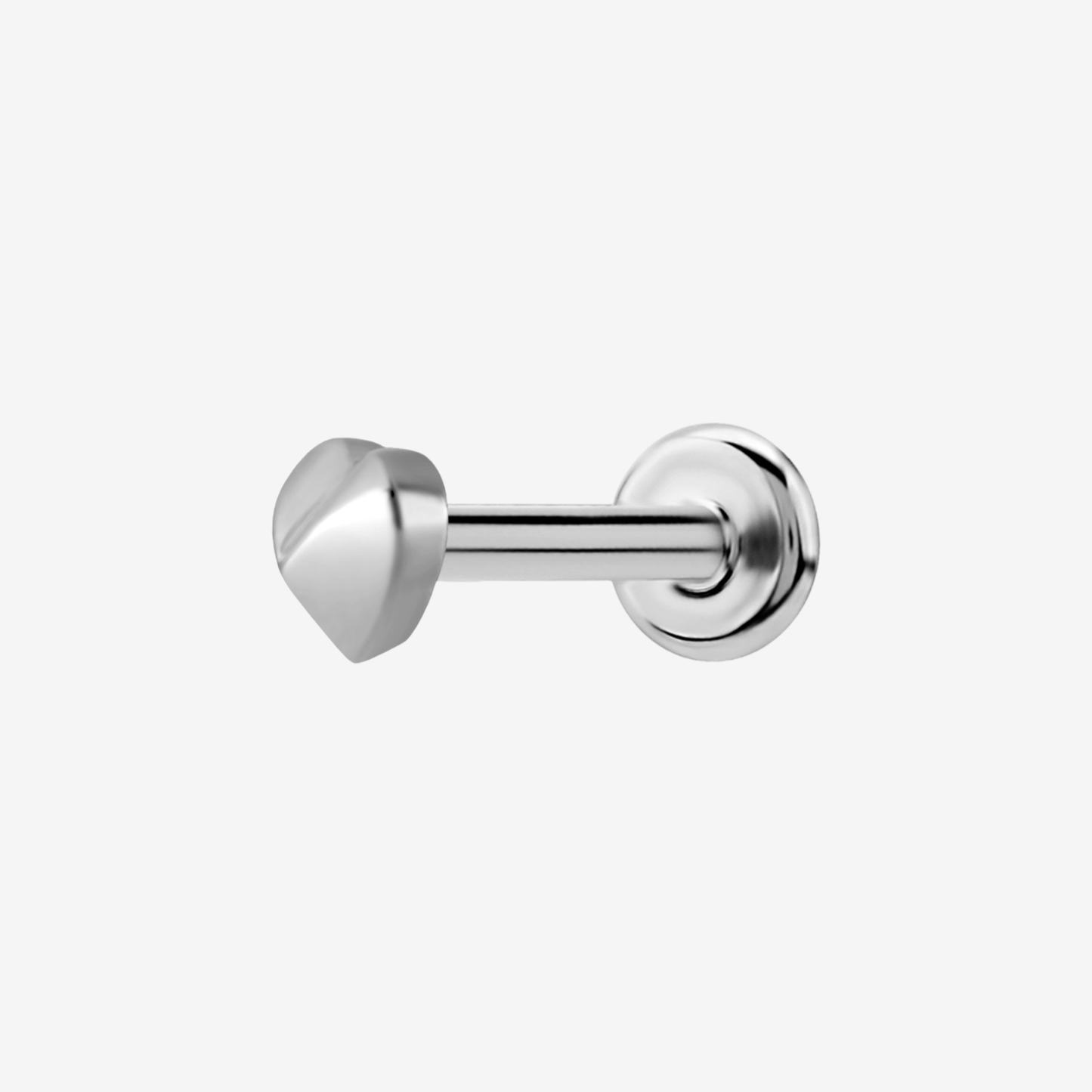 Piranha Labret Faceted Heart Steel Basicline