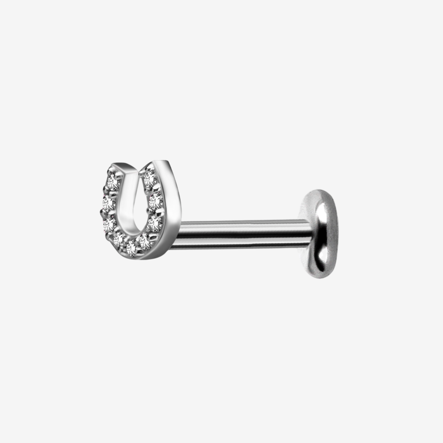 Piranha Labret Horseshoe Jewelled Steel Basicline