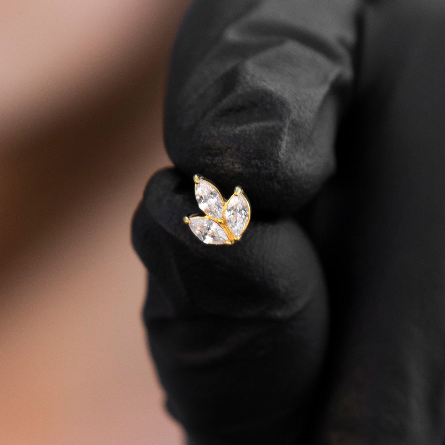 Labret Piranha Platine Acier Bijou Zircone