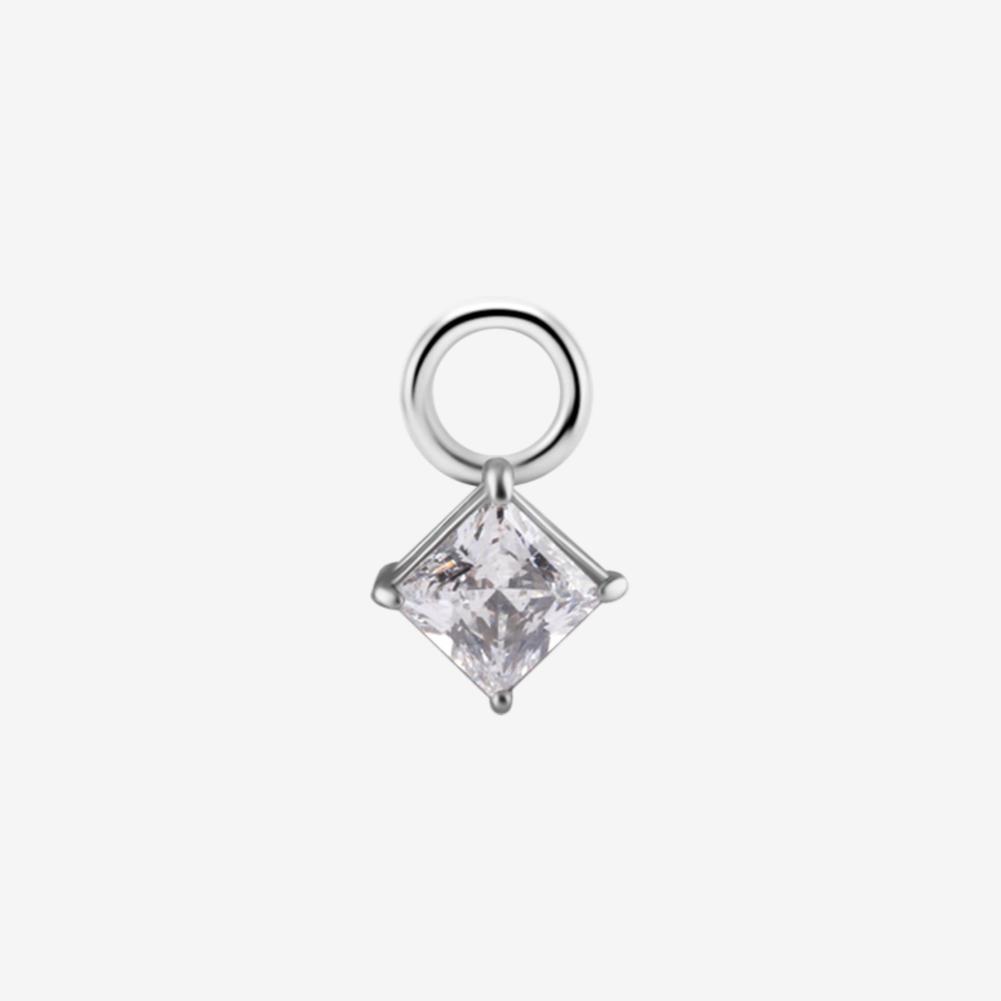 Piranha Ring Charm Square Crystal Steel Basicline