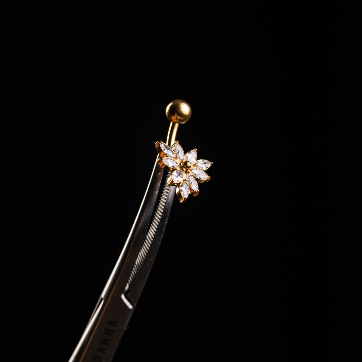 Piranha Banana Crystal Marquise Surgical Steel 316L Zirconline