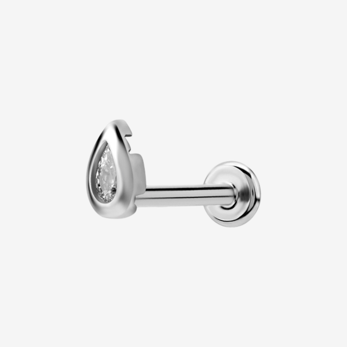 Piranha Labret Drop Crystal Acero Basicline