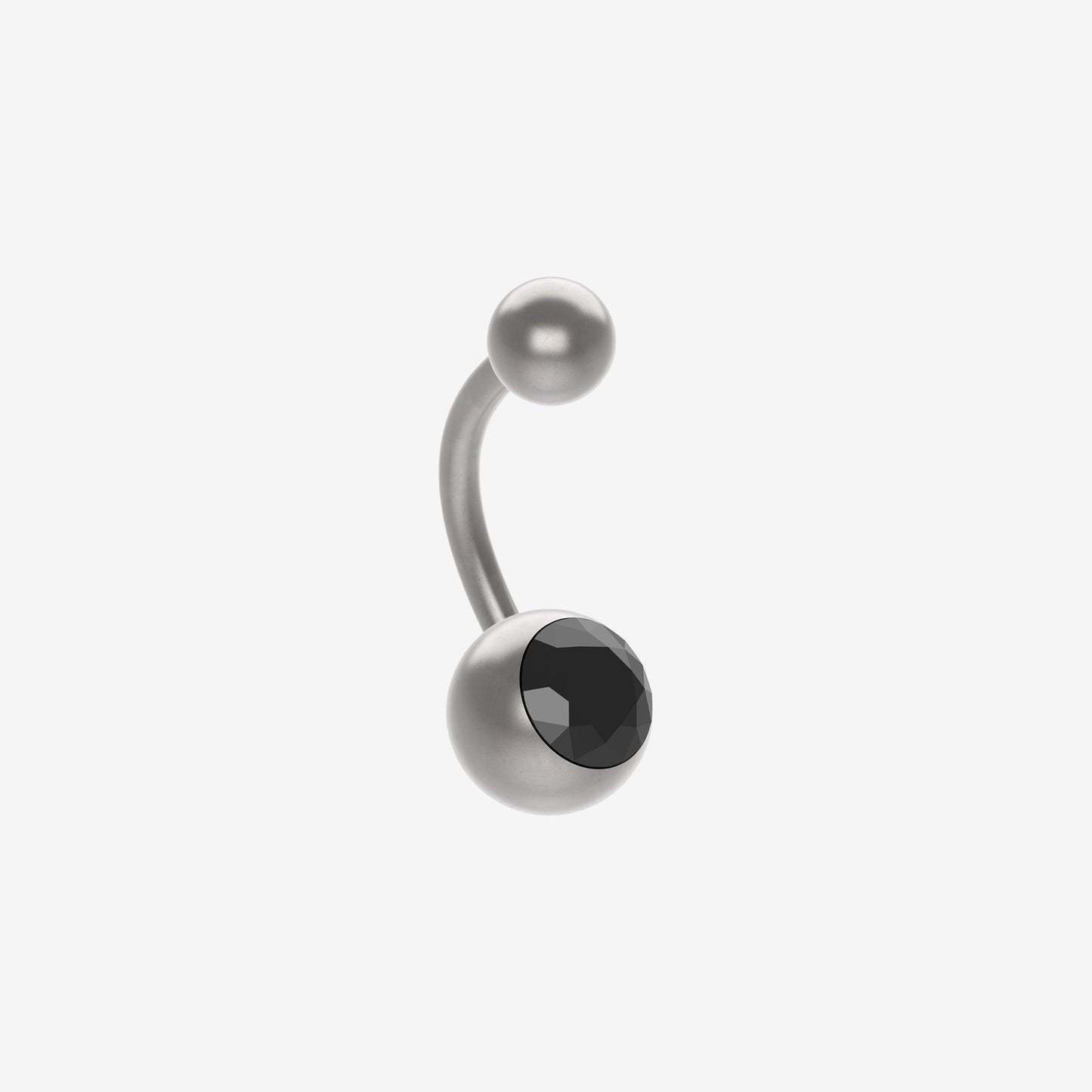 Polished Titanium Banana Piranha with Stone