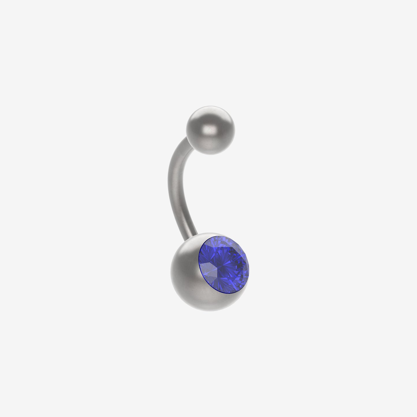 Polished Titanium Banana Piranha with Stone