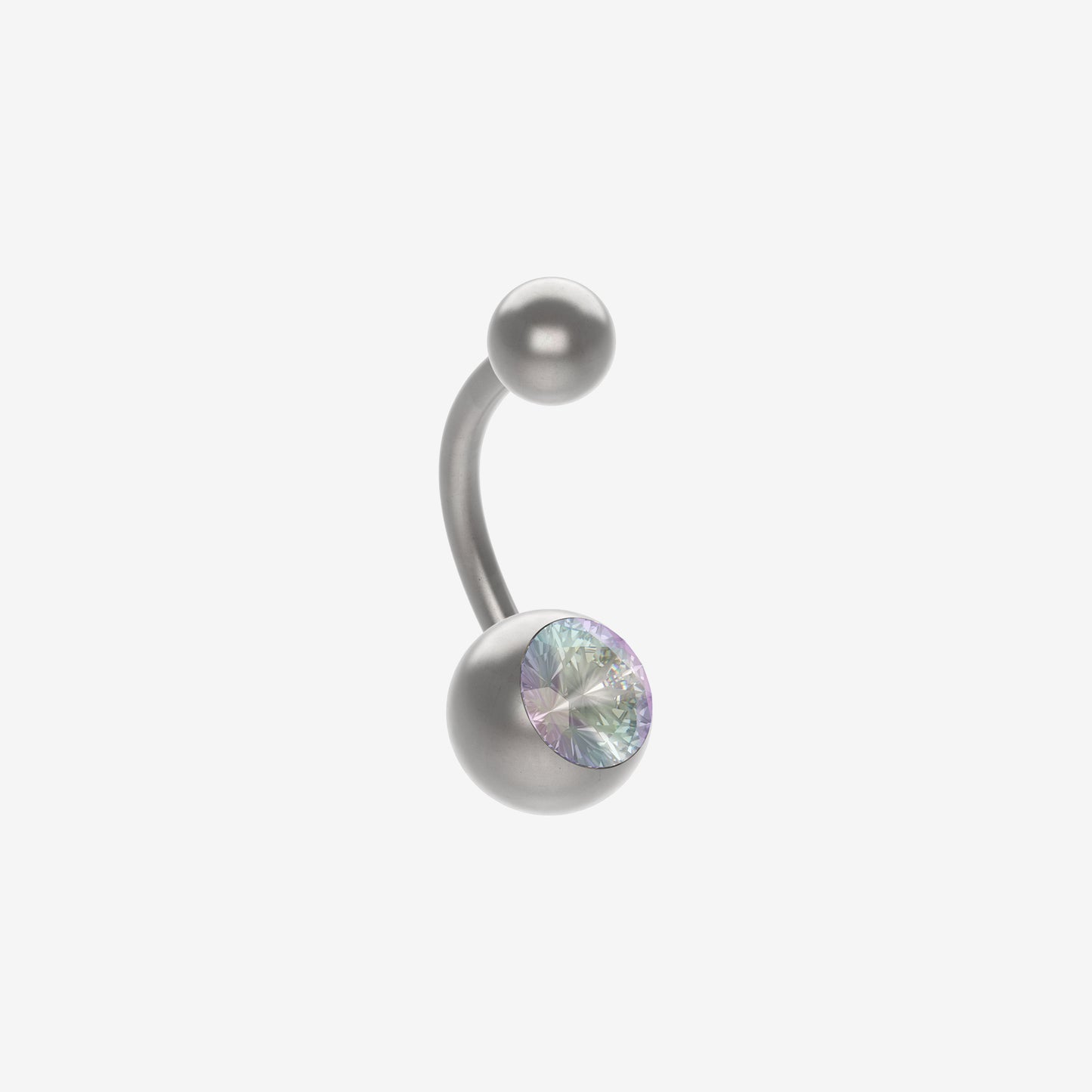 Polished Titanium Banana Piranha with Stone