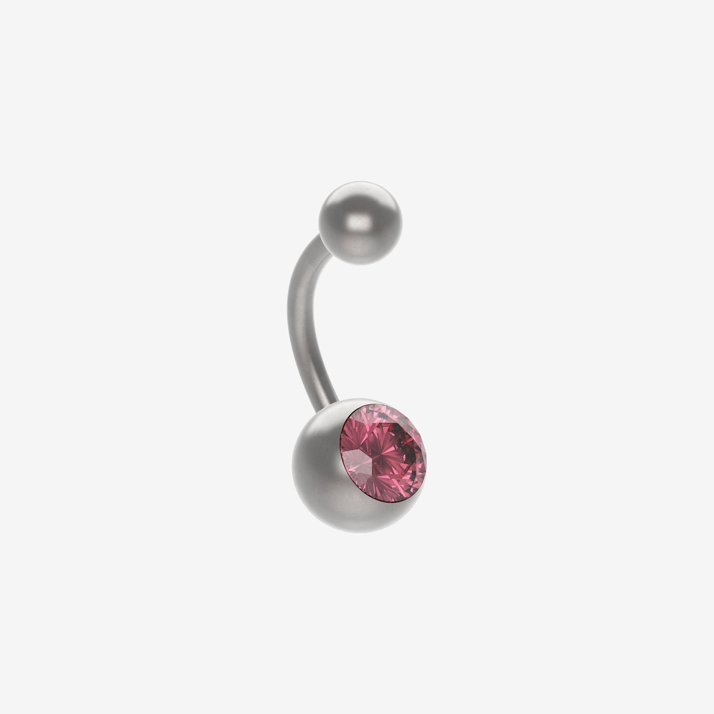 Polished Titanium Banana Piranha with Stone