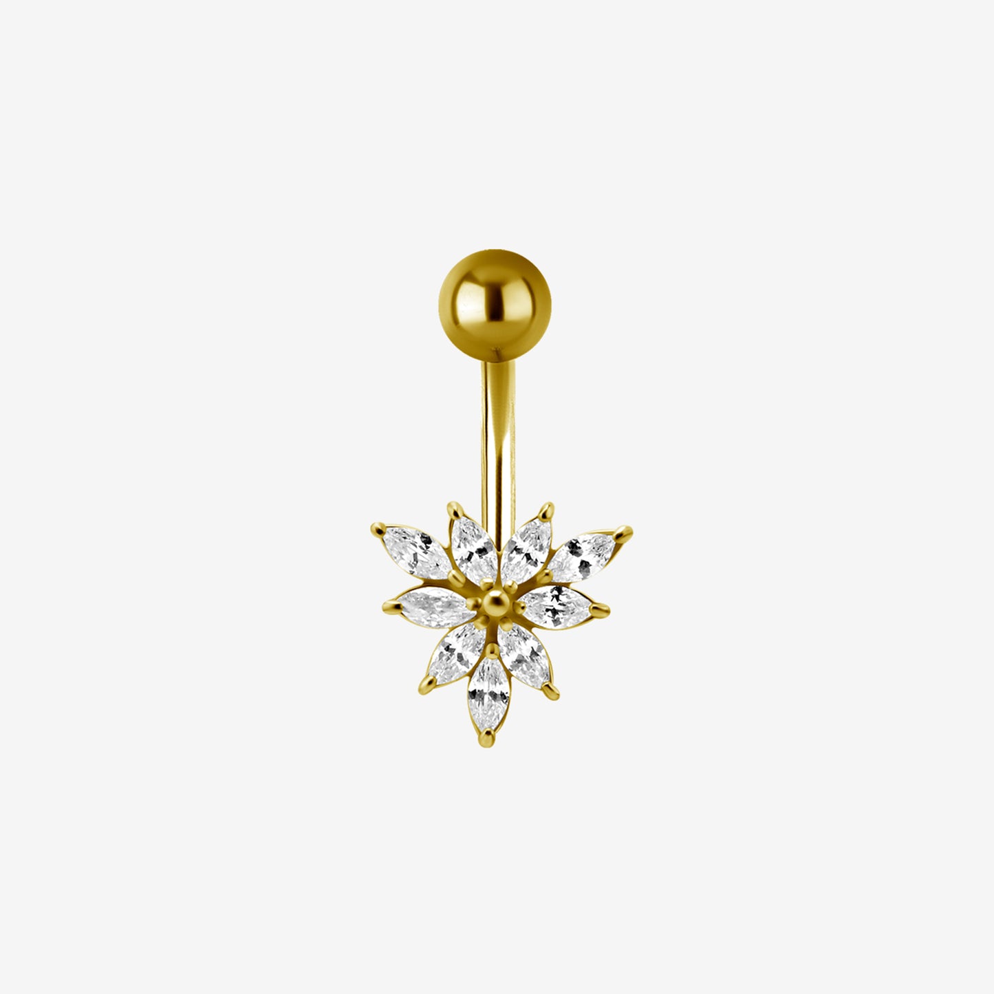 Piranha Banana Crystal Marquise Surgical Steel 316L Zirconline - 2051-003-020