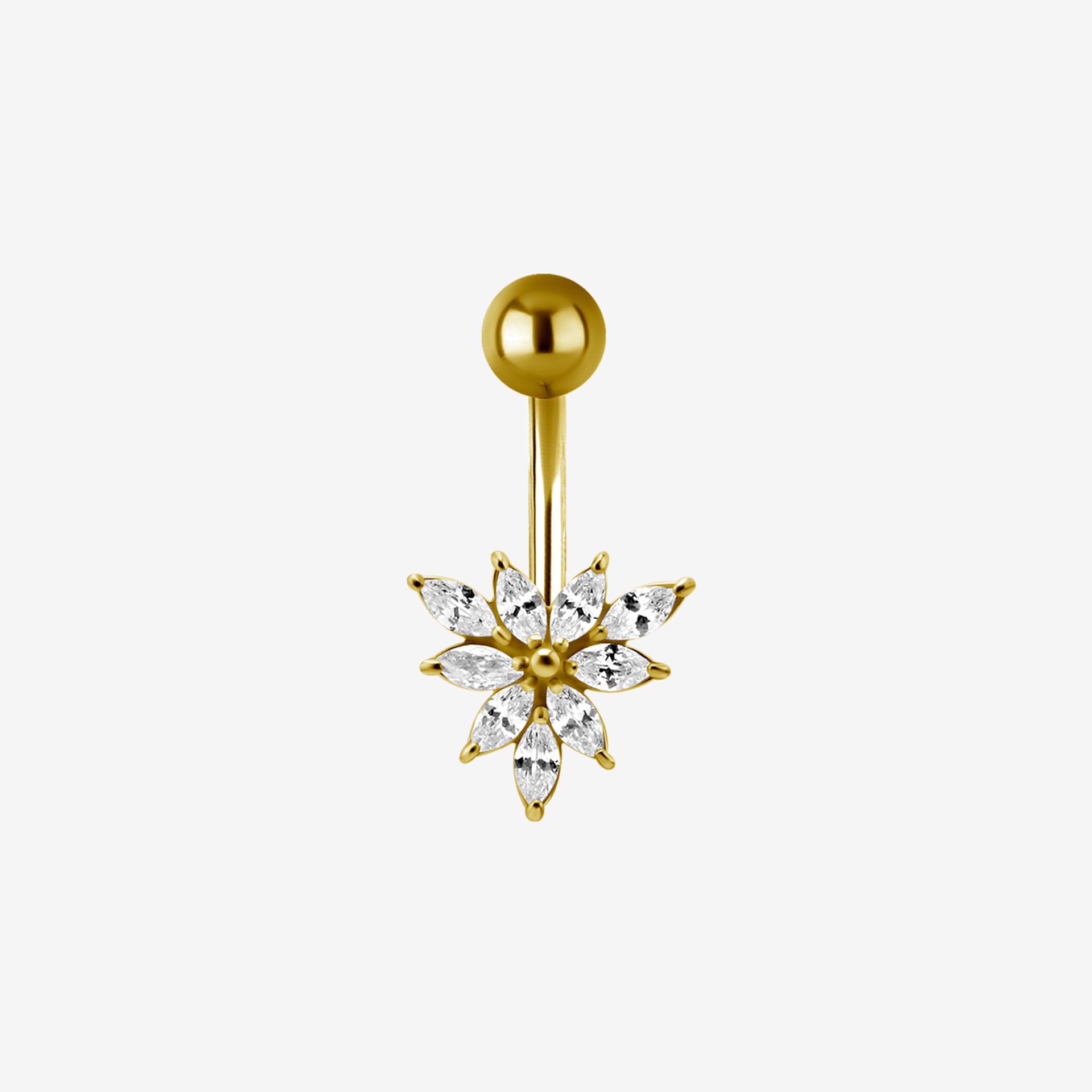 Piranha Banana Crystal Marquise Surgical Steel 316L Zirconline - 2051-003-020