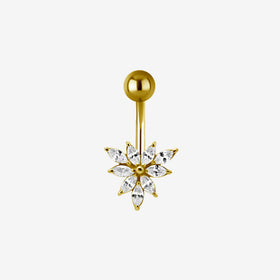 Piranha Banana Crystal Marquise Surgical Steel 316L Zirconline