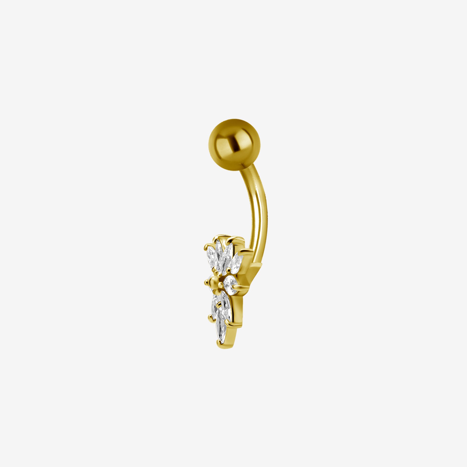 Piranha Banana Crystal Marquise Surgical Steel 316L Zirconline - 2051-003-020
