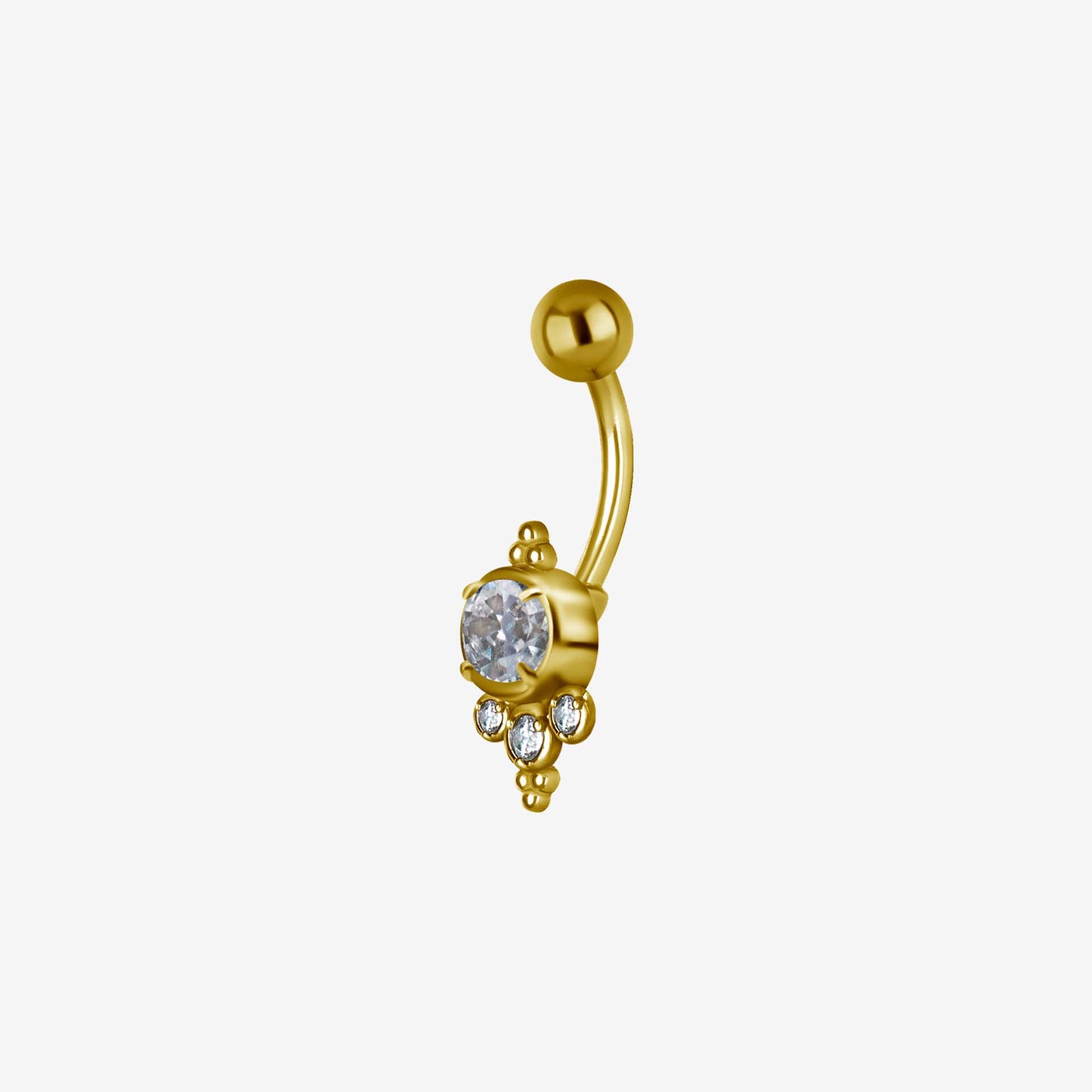 Piranha Banana Crystal Round Surgical Steel 316L Zirconline - 2051-003-022