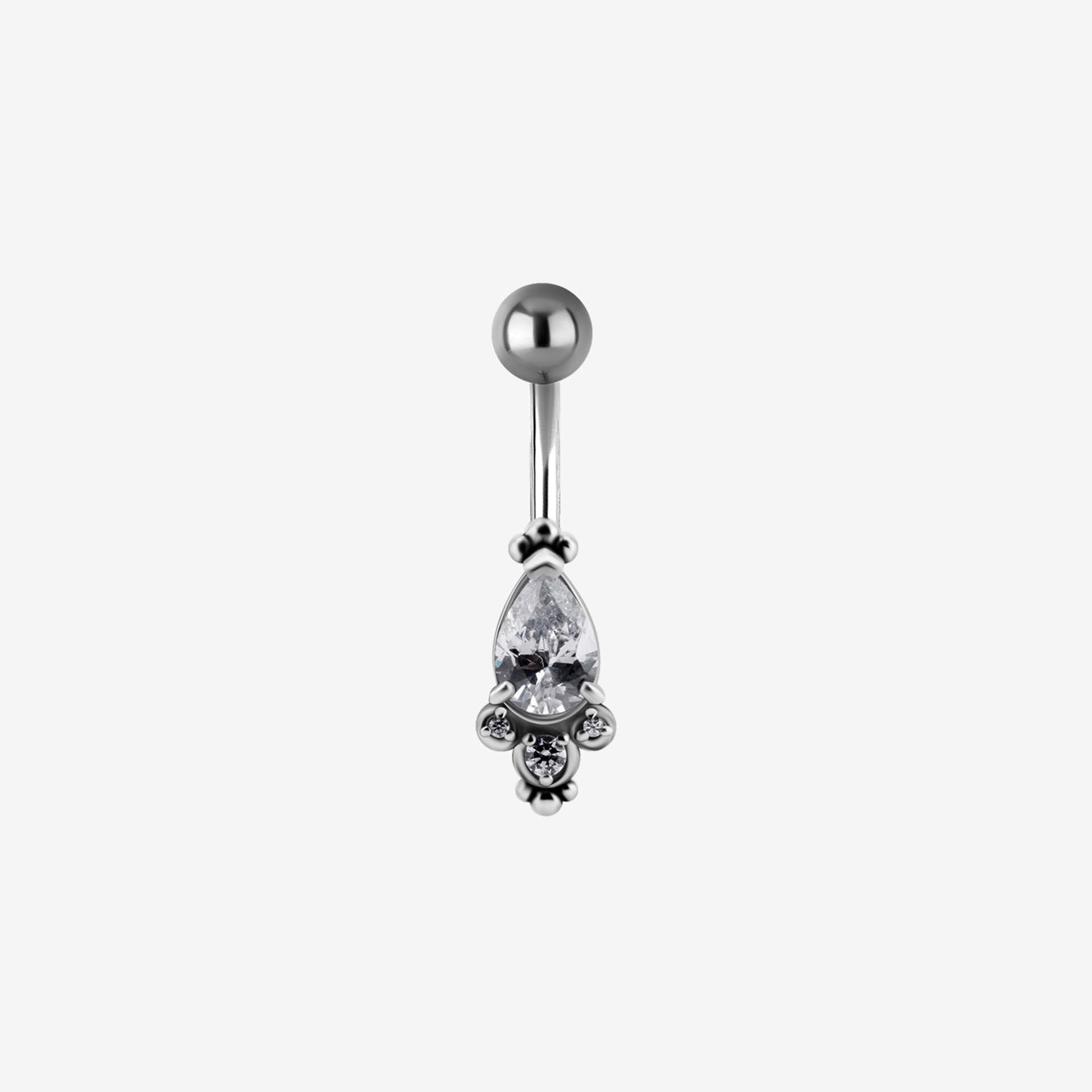Piranha Banana Crystal Oval Surgical Steel 316L Basicline - 2051-003-024