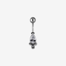 Piranha Banana Crystal Oval Surgical Steel 316L Basicline