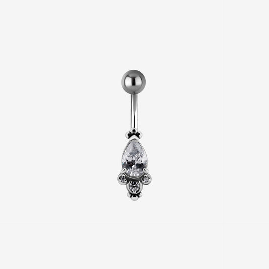Piranha Banana Crystal Oval Surgical Steel 316L Basicline - 2051-003-024