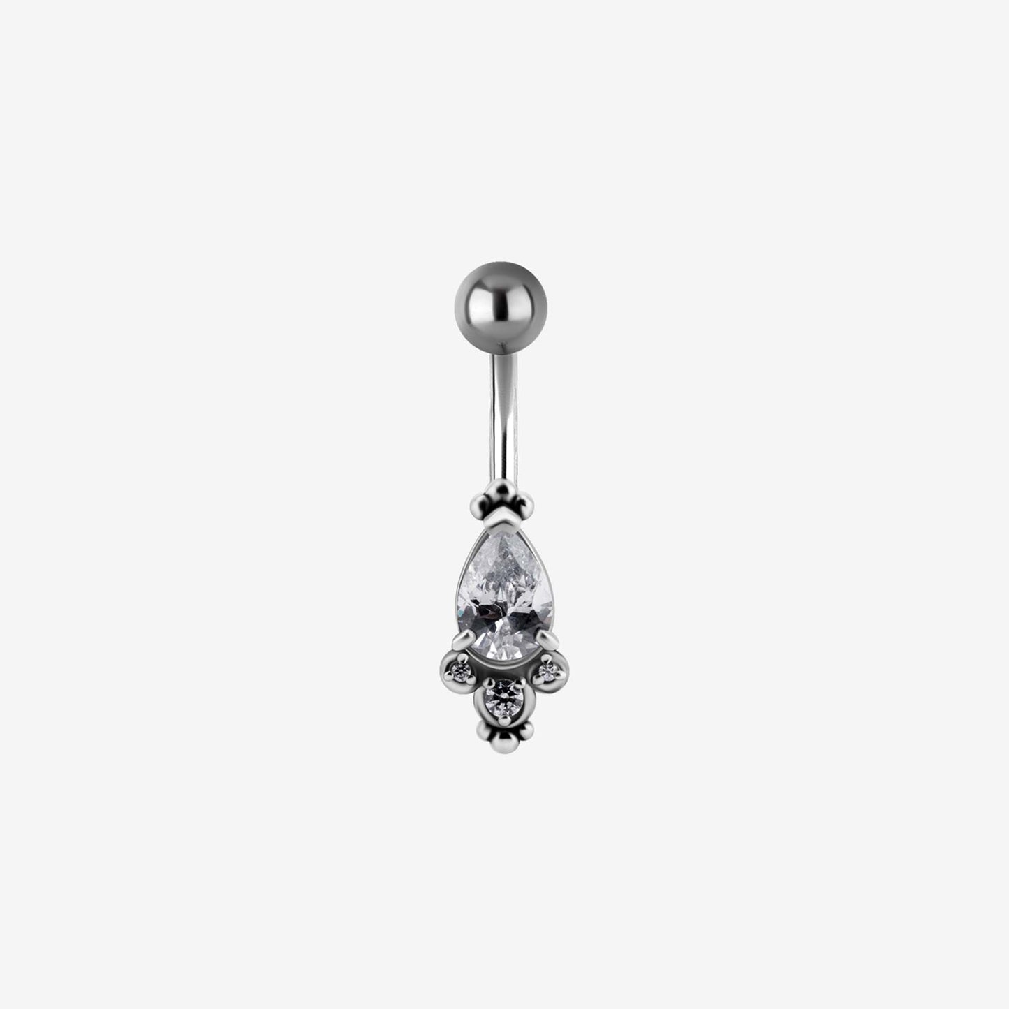 Piranha Banana Crystal Oval Surgical Steel 316L Basicline