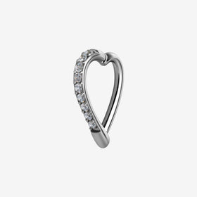 Piranha Banana Heart Multi Jewelled Steel Basicline