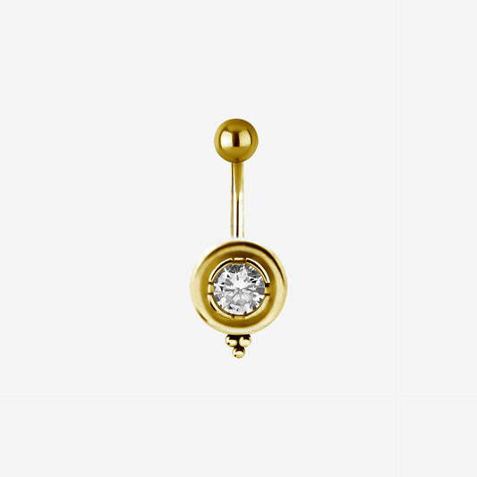 Piranha Banana Tribal Round Crystal Steel Zirconline - 2051-003-041
