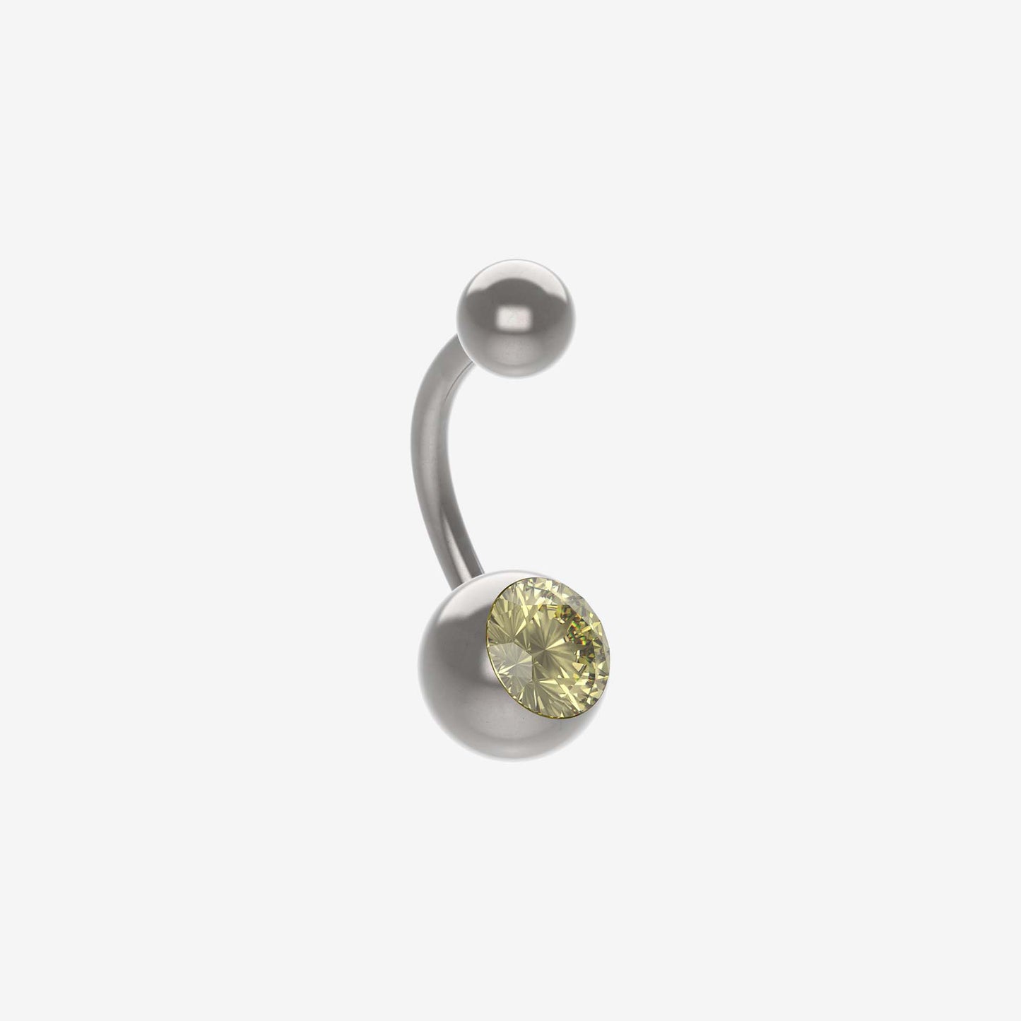 Piranha Banana with Stone 316L Surgical Steel