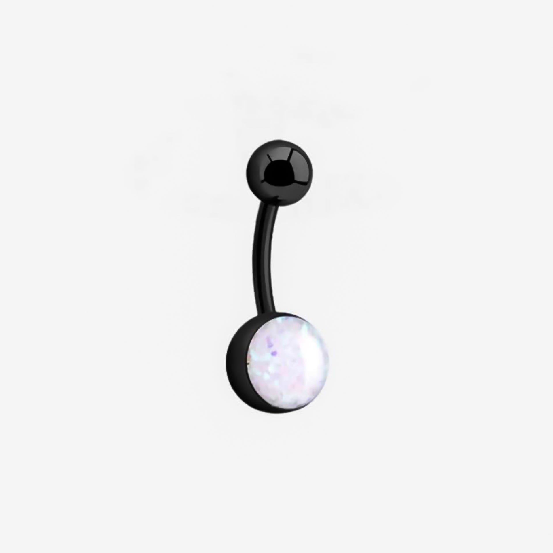 Piranha Banana Black Surgical Steel 316L with Crystal White Stone - 2051-131-001
