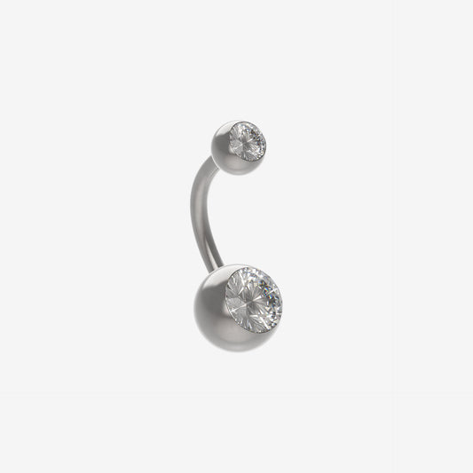Piranha Banana 316L Surgical Steel with Double Stone - 2051-PB-ACDP